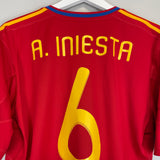 Shop 2009/10 SPAIN A.INIESTA #6 HOME SHIRT (L) ADIDAS, classic football shirts, vintage football shirts & retro soccer jerseys at Cult Kits
