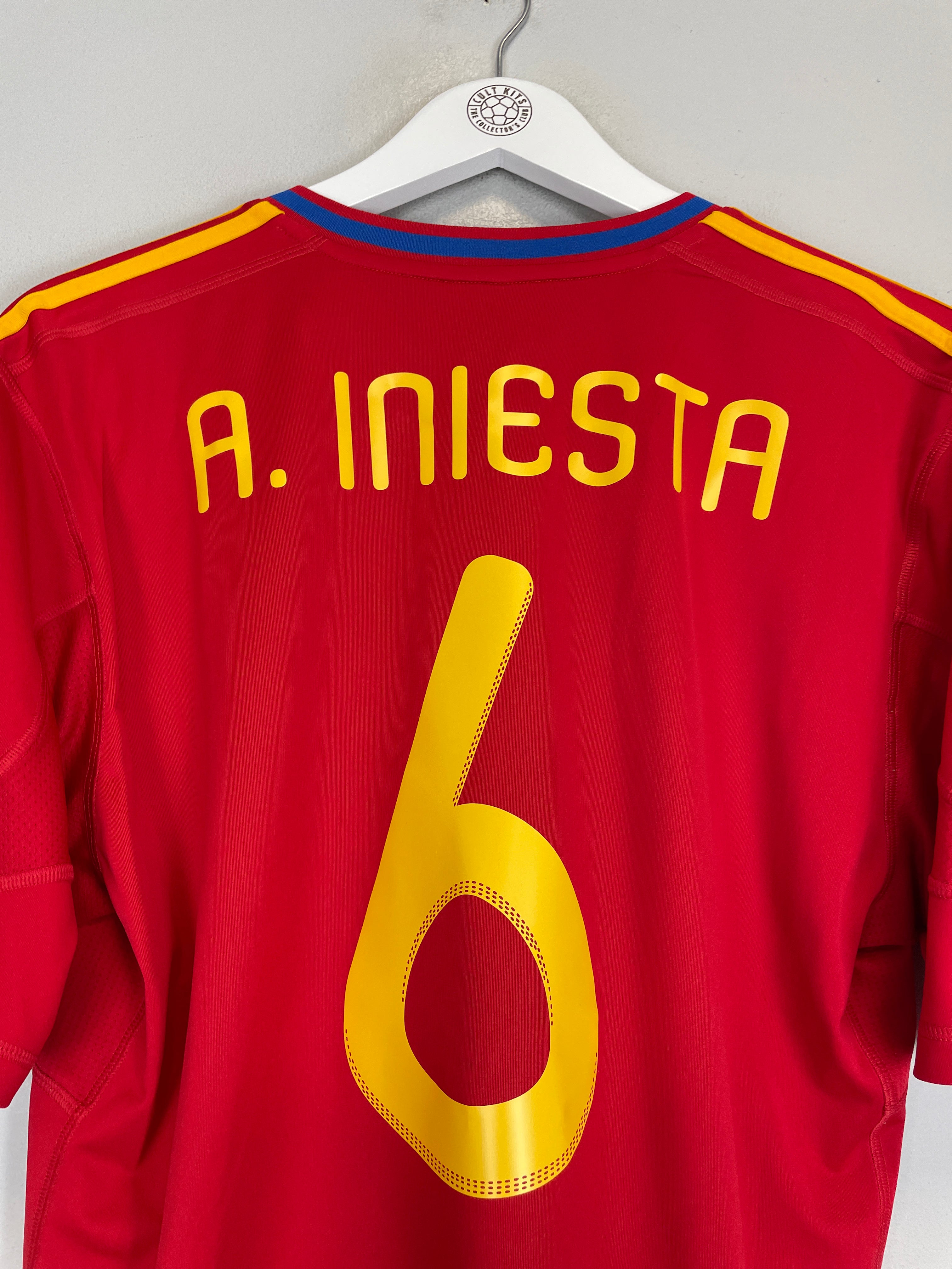 Shop 2009/10 SPAIN A.INIESTA #6 HOME SHIRT (L) ADIDAS, classic football shirts, vintage football shirts & retro soccer jerseys at Cult Kits