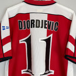 Shop 2003/04 OLYMPIACOS DJORDEVIC #11 HOME SHIRT (XL) UMBRO, classic football shirts, vintage football shirts & retro soccer jerseys at Cult Kits