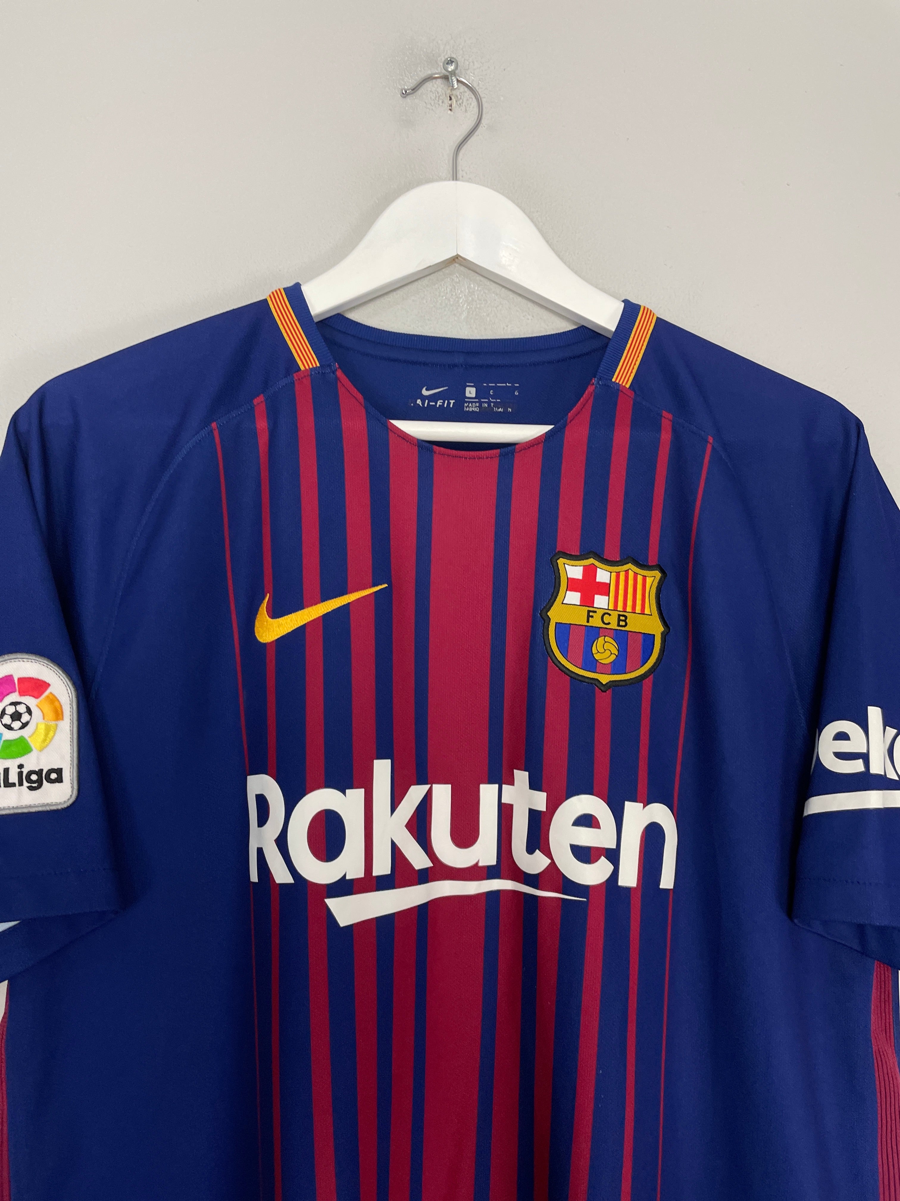 Shop 2017/18 BARCELONA MESSI #10 HOME SHIRT (L) NIKE, classic football shirts, vintage football shirts & retro soccer jerseys at Cult Kits