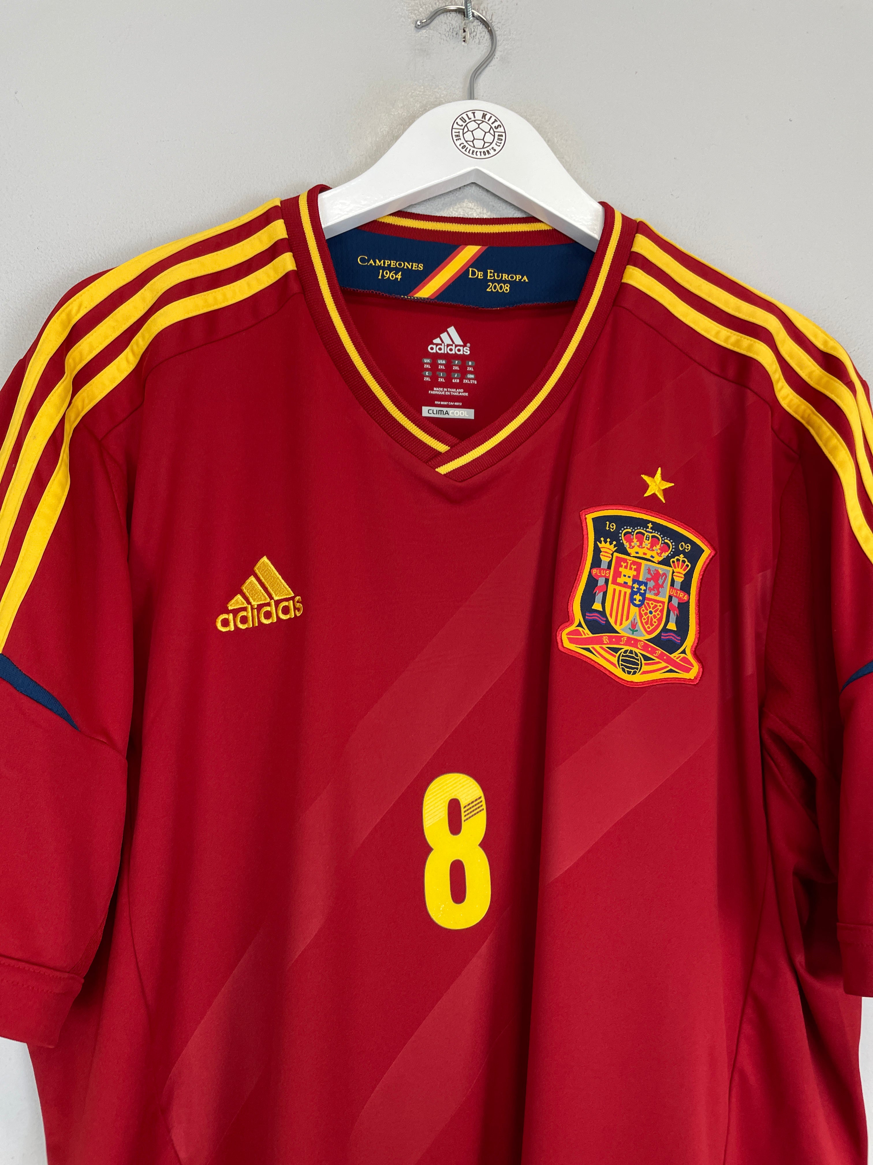 Shop 2011/12 SPAIN XAVI #8 HOME SHIRT (XXL) ADIDAS, classic football shirts, vintage football shirts & retro soccer jerseys at Cult Kits