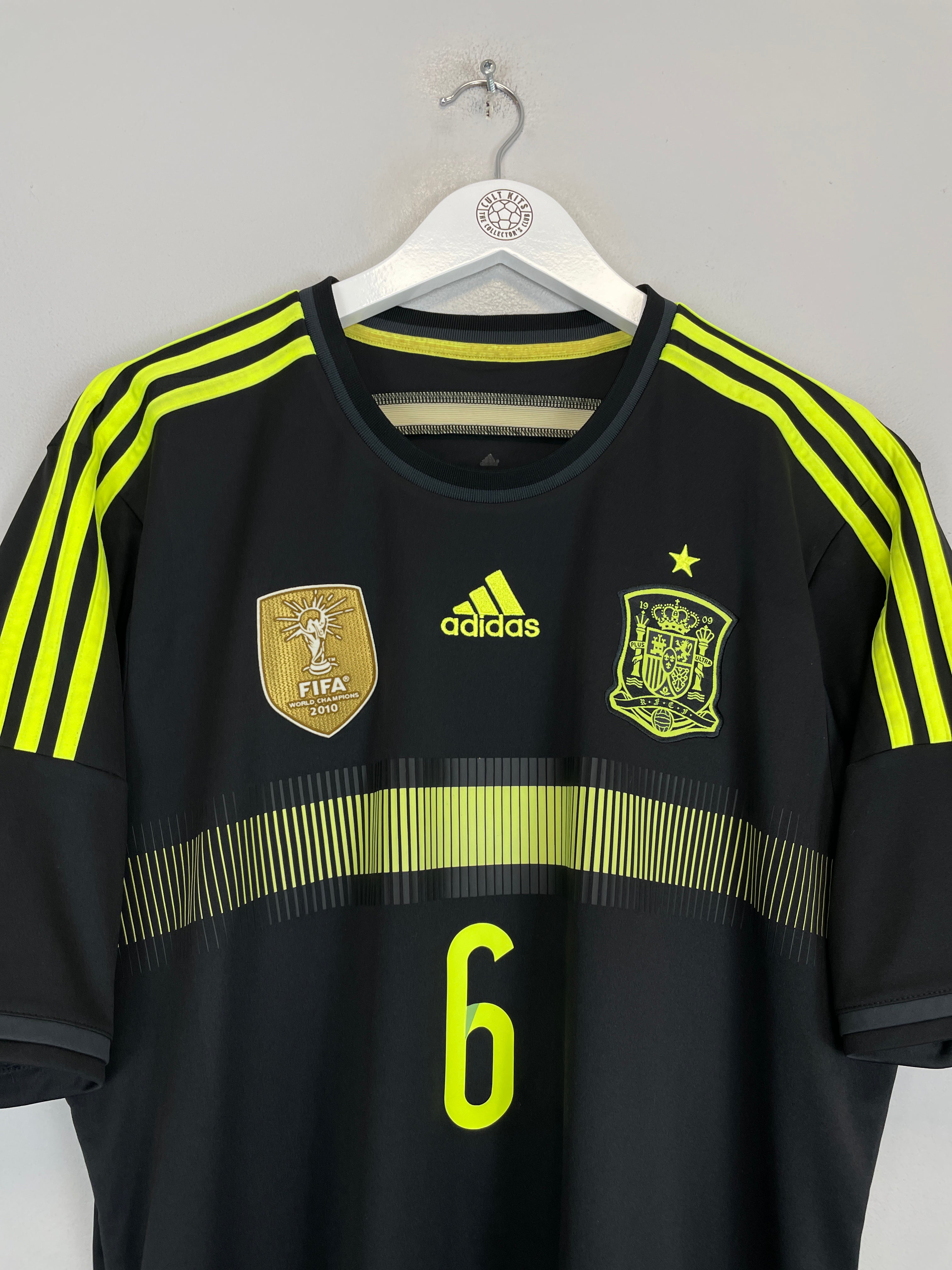 Shop 2013/15 SPAIN A.INIESTA #6 AWAY SHIRT (XL) ADIDAS, classic football shirts, vintage football shirts & retro soccer jerseys at Cult Kits
