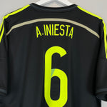 Shop 2013/15 SPAIN A.INIESTA #6 AWAY SHIRT (XL) ADIDAS, classic football shirts, vintage football shirts & retro soccer jerseys at Cult Kits