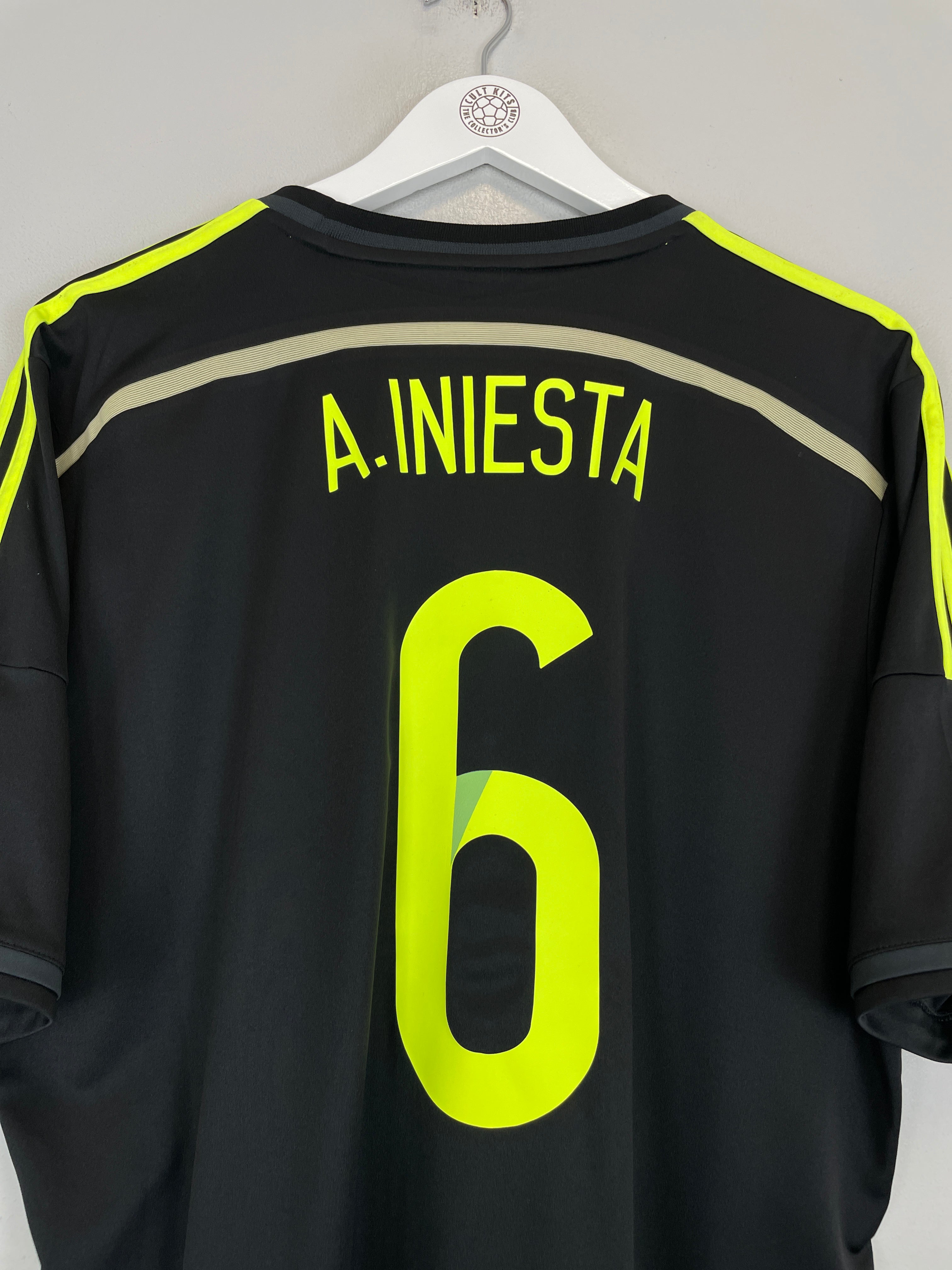 Shop 2013/15 SPAIN A.INIESTA #6 AWAY SHIRT (XL) ADIDAS, classic football shirts, vintage football shirts & retro soccer jerseys at Cult Kits