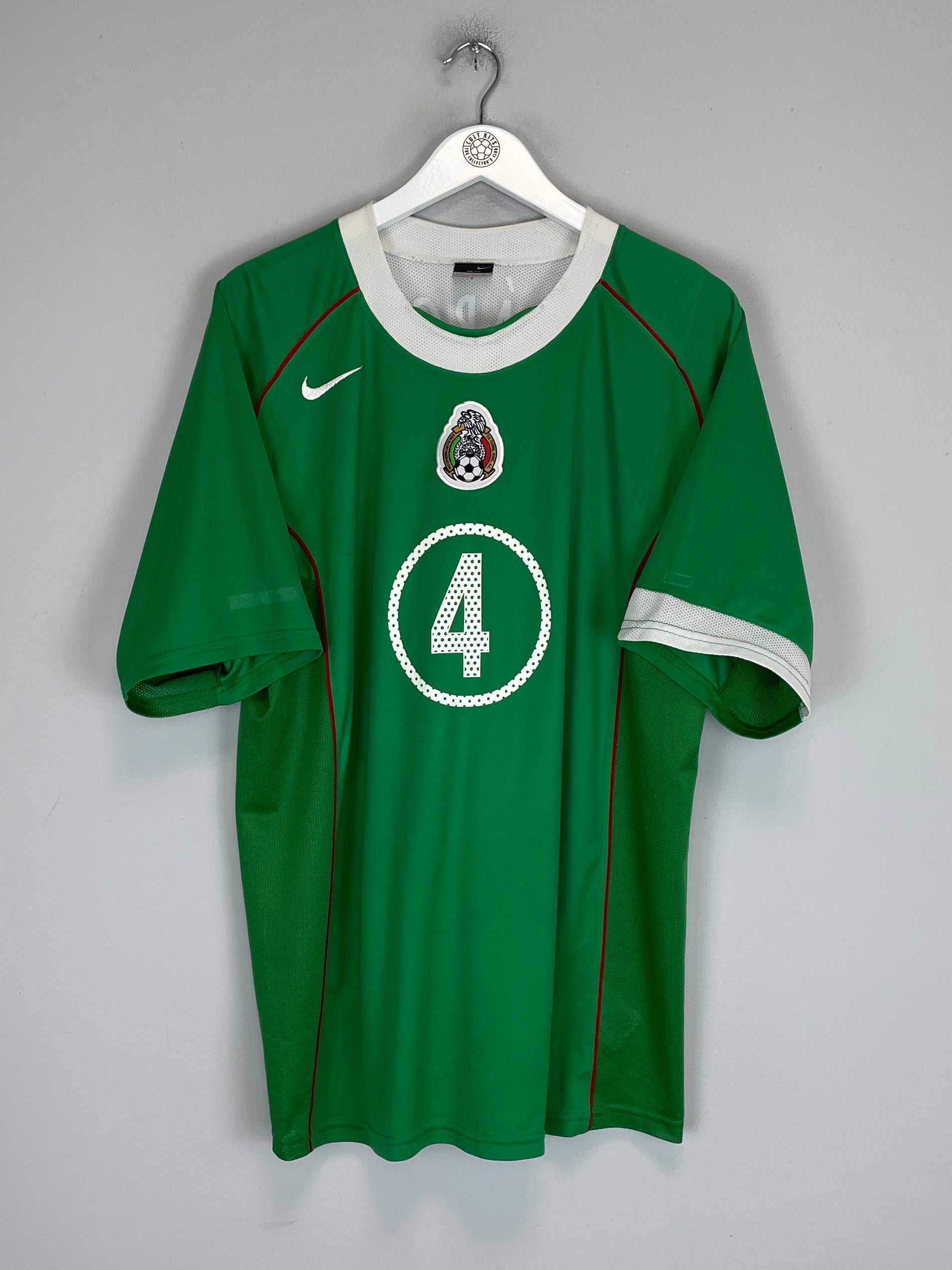 Shop 2004/06 MEXICO R.MARQUEZ #4 HOME SHIRT (XL) NIKE, classic football shirts, vintage football shirts & retro soccer jerseys at Cult Kits