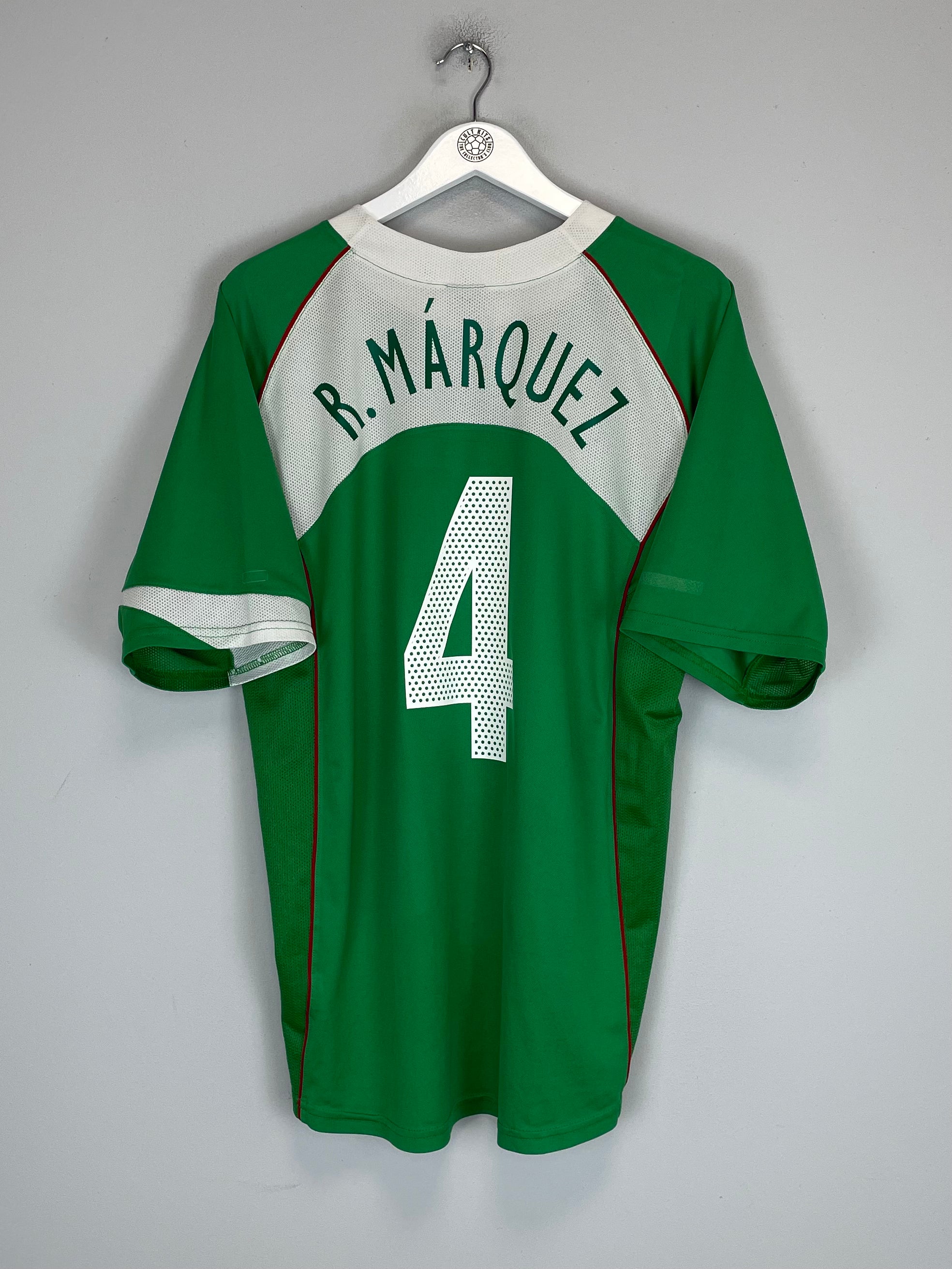 Shop 2004/06 MEXICO R.MARQUEZ #4 HOME SHIRT (XL) NIKE, classic football shirts, vintage football shirts & retro soccer jerseys at Cult Kits