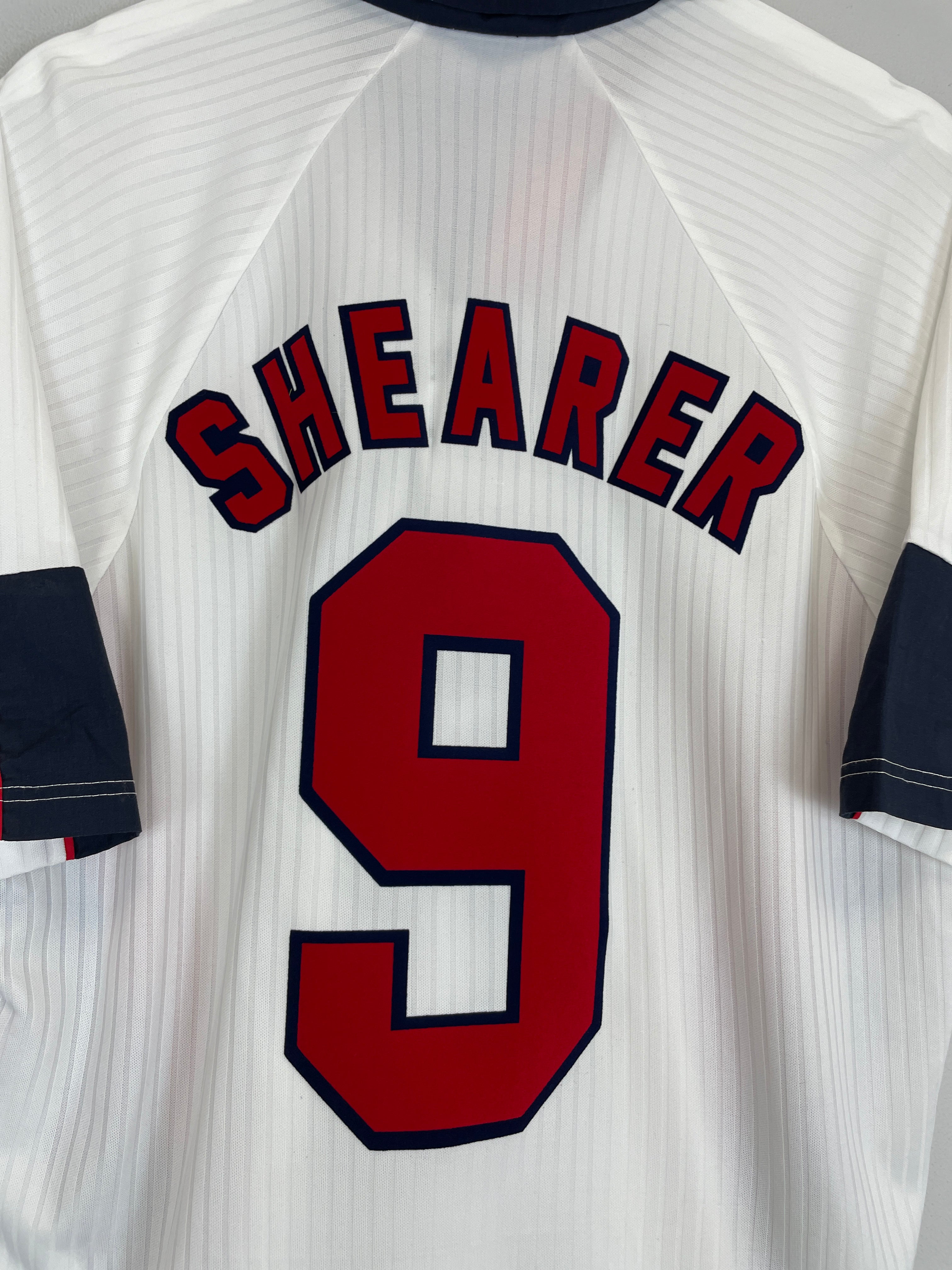 Shop 1997/99 ENGLAND SHEARER #9 HOME SHIRT (XL) UMBRO, classic football shirts, vintage football shirts & retro soccer jerseys at Cult Kits