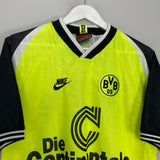 Shop 1995/96 DORTMUND HOME SHIRT (M) NIKE, classic football shirts, vintage football shirts & retro soccer jerseys at Cult Kits