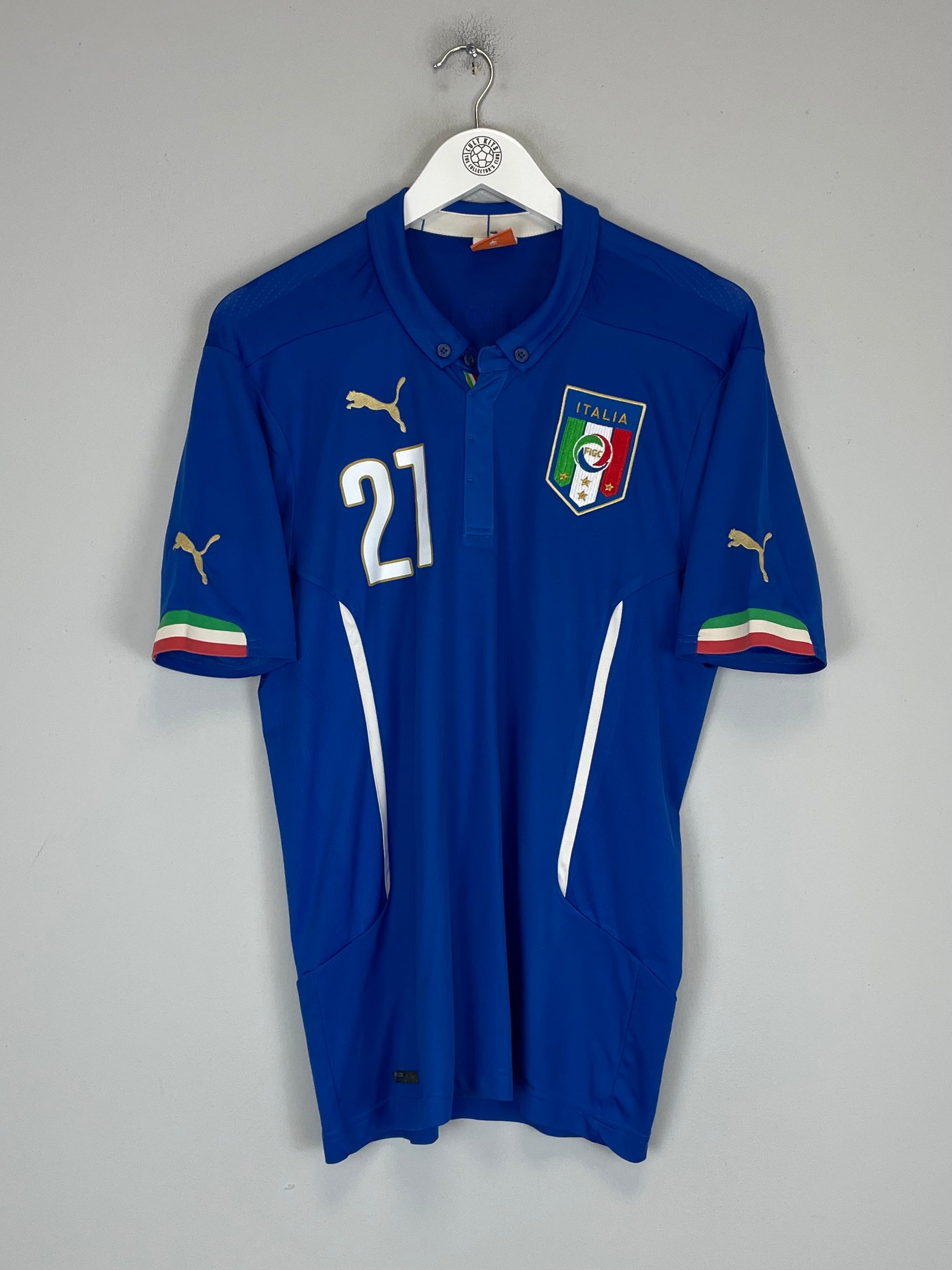 Shop 2014/15 ITALY PIRLO #21 HOME SHIRT (M) PUMA, classic football shirts, vintage football shirts & retro soccer jerseys at Cult Kits