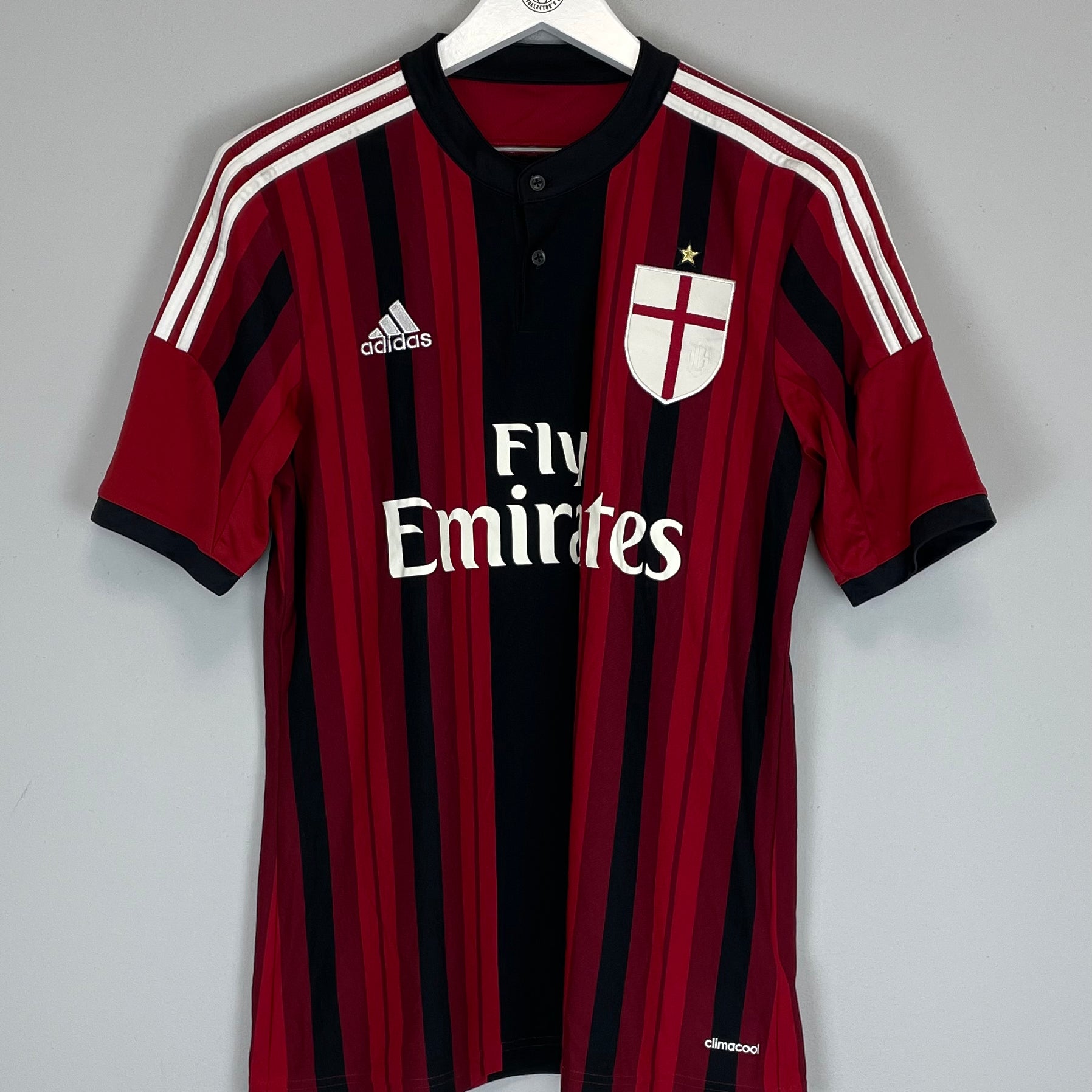 Shop 2014/15 AC MILAN HOME SHIRT (M) ADIDAS, classic football shirts, vintage football shirts & retro soccer jerseys at Cult Kits