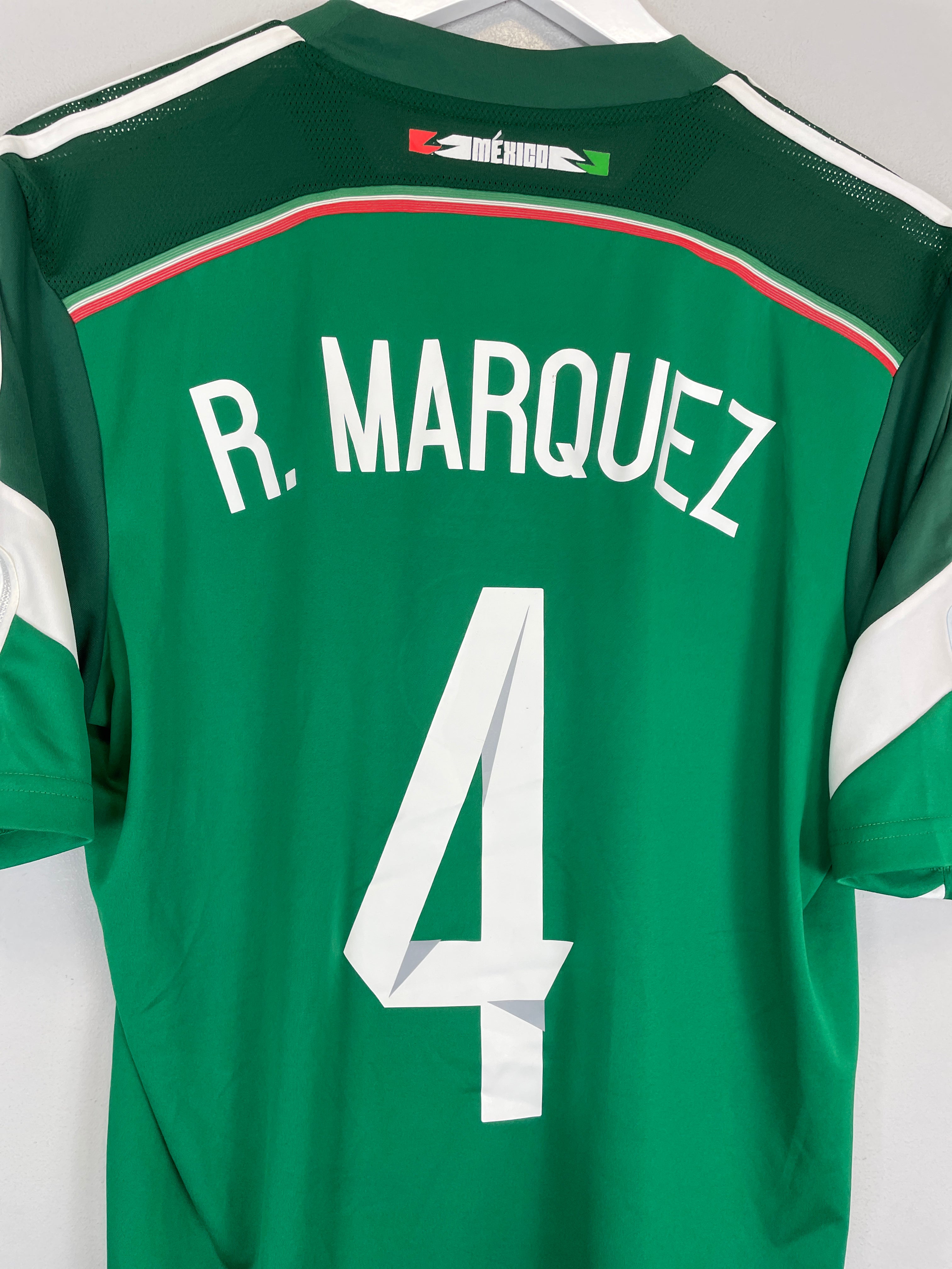 Shop 2014/15 MEXICO R.MARQUEZ #4 HOME SHIRT (M) ADIDAS, classic football shirts, vintage football shirts & retro soccer jerseys at Cult Kits