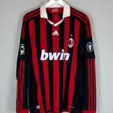 Shop 2009/10 AC MILAN RONALDINHO #80 C/L L/S HOME SHIRT (L) ADIDAS, classic football shirts, vintage football shirts & retro soccer jerseys at Cult Kits