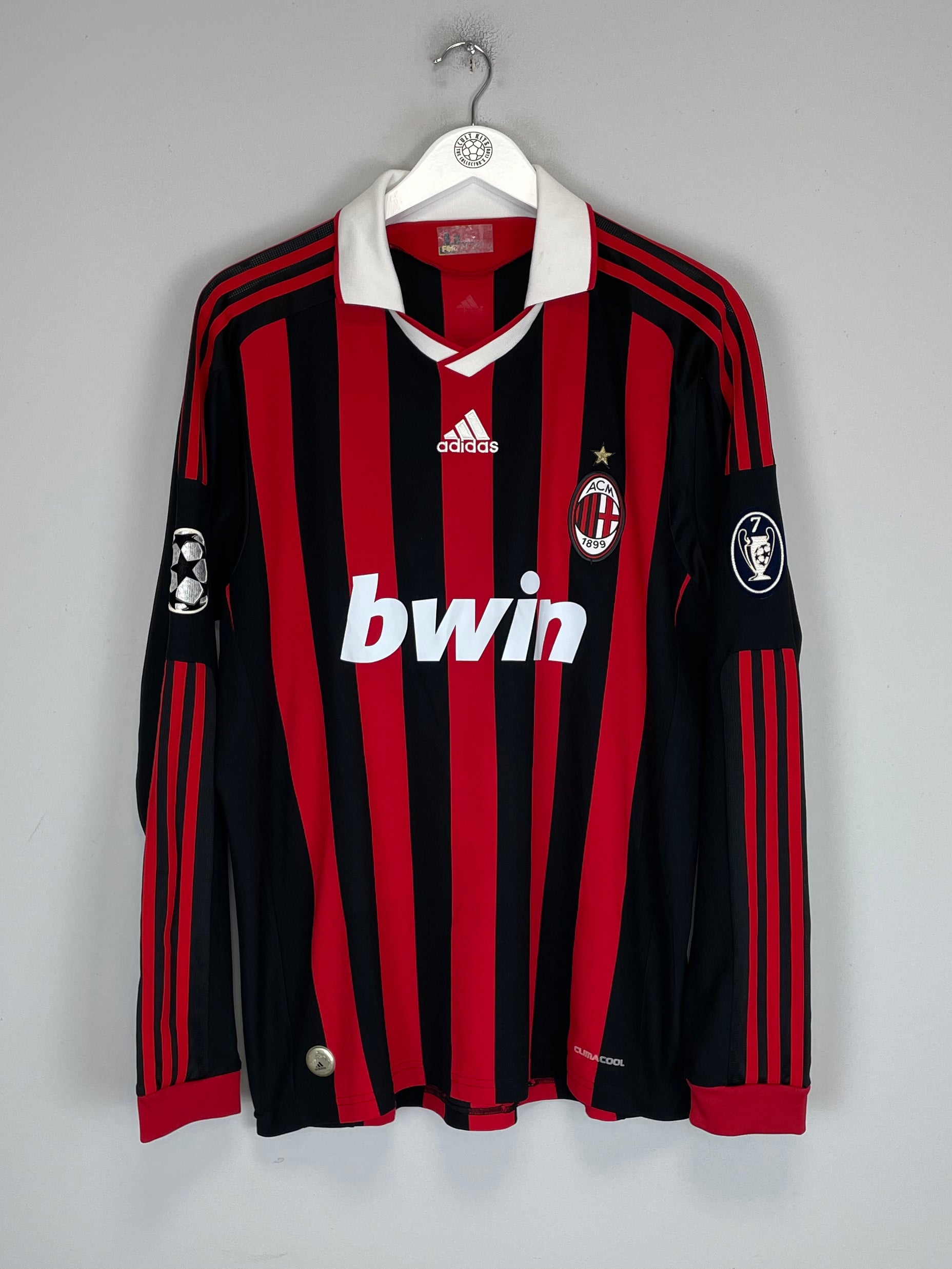 Shop 2009/10 AC MILAN RONALDINHO #80 C/L L/S HOME SHIRT (L) ADIDAS, classic football shirts, vintage football shirts & retro soccer jerseys at Cult Kits