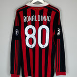 Shop 2009/10 AC MILAN RONALDINHO #80 C/L L/S HOME SHIRT (L) ADIDAS, classic football shirts, vintage football shirts & retro soccer jerseys at Cult Kits