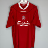 2002/04 LIVERPOOL HYPIA #4 HOME SHIRT (XL) REEBOK