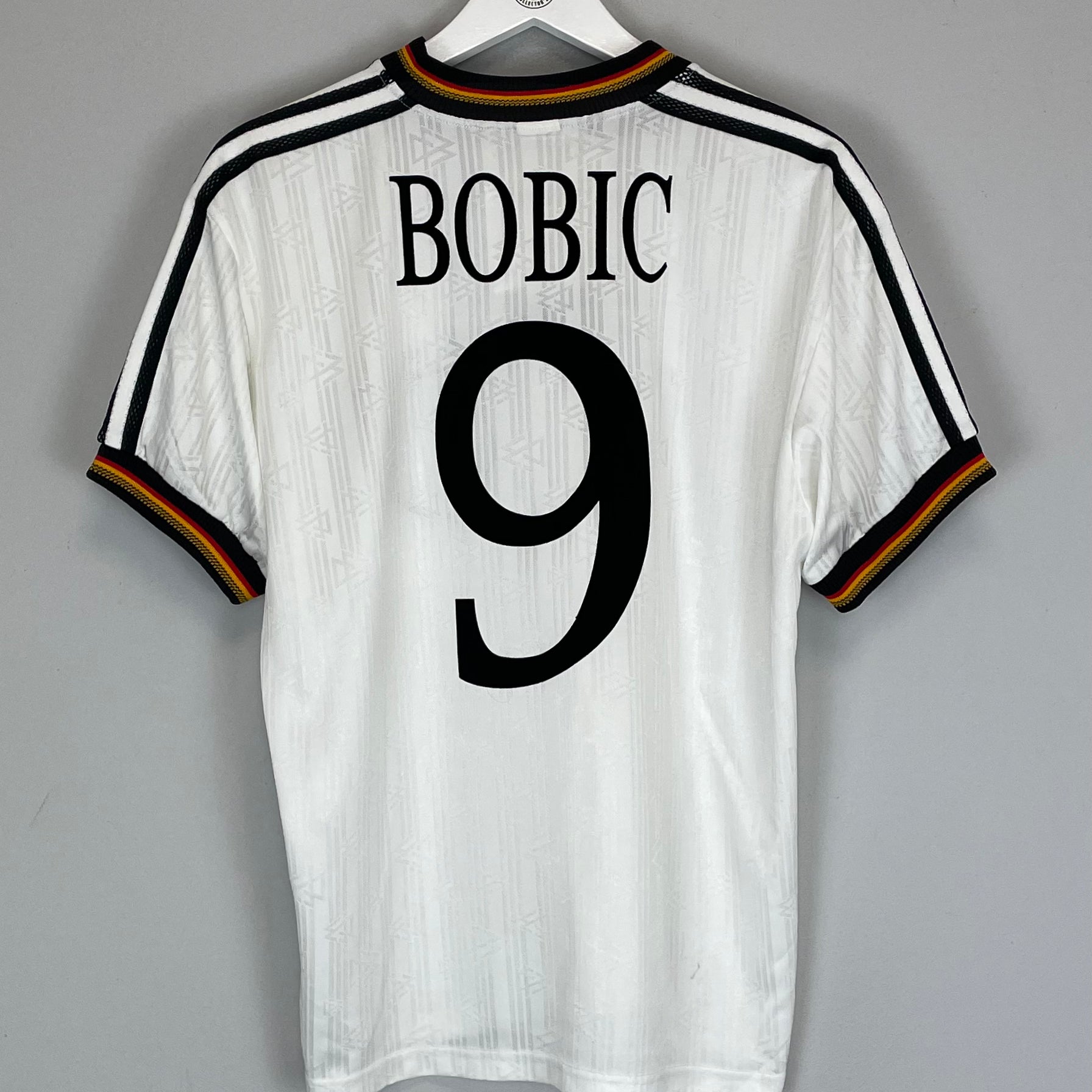Shop 1996/98 GERMANY BOBIC #9 HOME SHIRT (S) ADIDAS, classic football shirts, vintage football shirts & retro soccer jerseys at Cult Kits