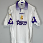 Shop 1997/98 REAL MADRID ROBERTO CARLOS #3 HOME SHIRT (M) KELME, classic football shirts, vintage football shirts & retro soccer jerseys at Cult Kits