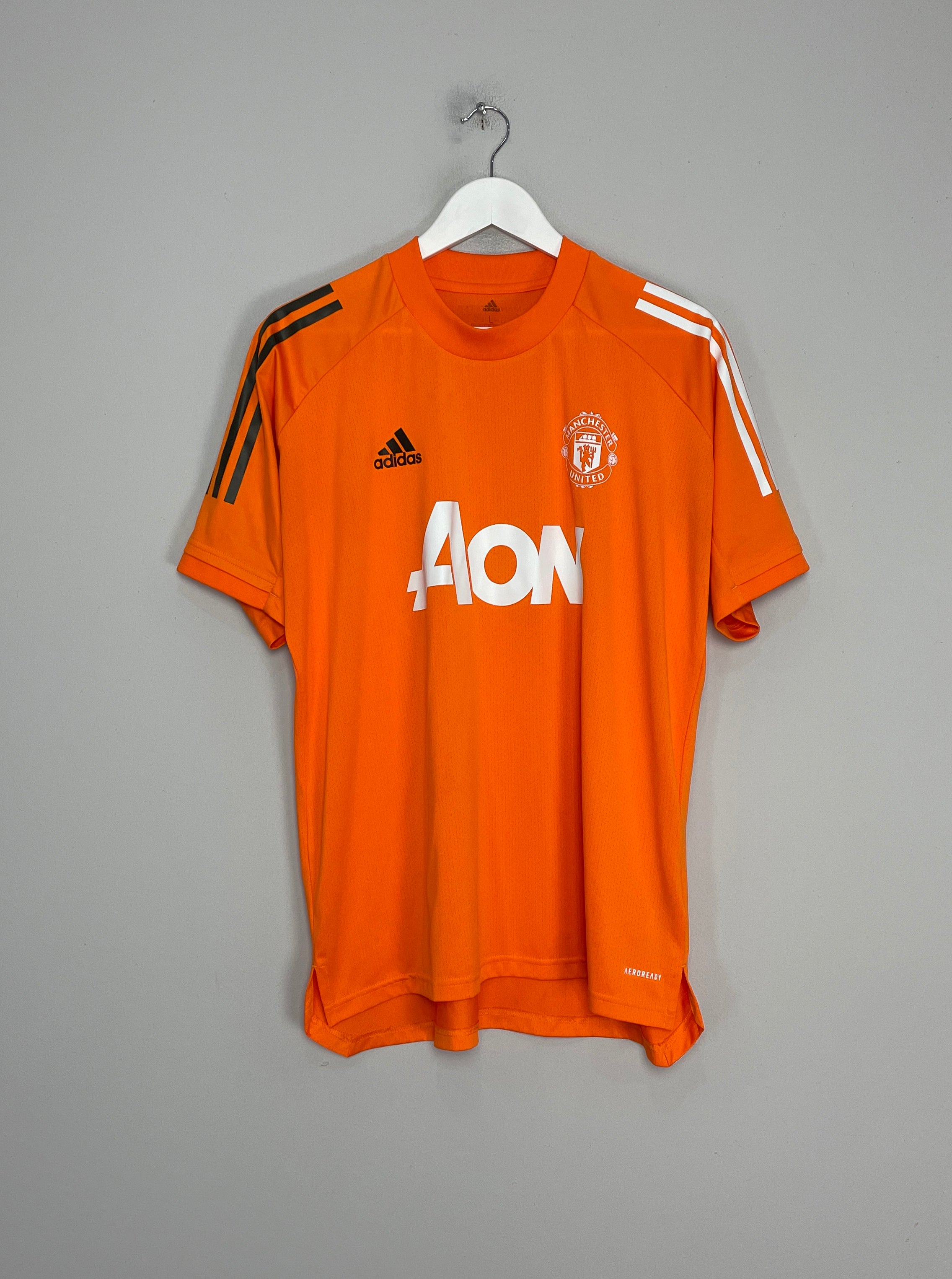 Shop 2020/21 MANCHESTER UNITED TRAINING SHIRT (L) ADIDAS, classic football shirts, vintage football shirts & retro soccer jerseys at Cult Kits