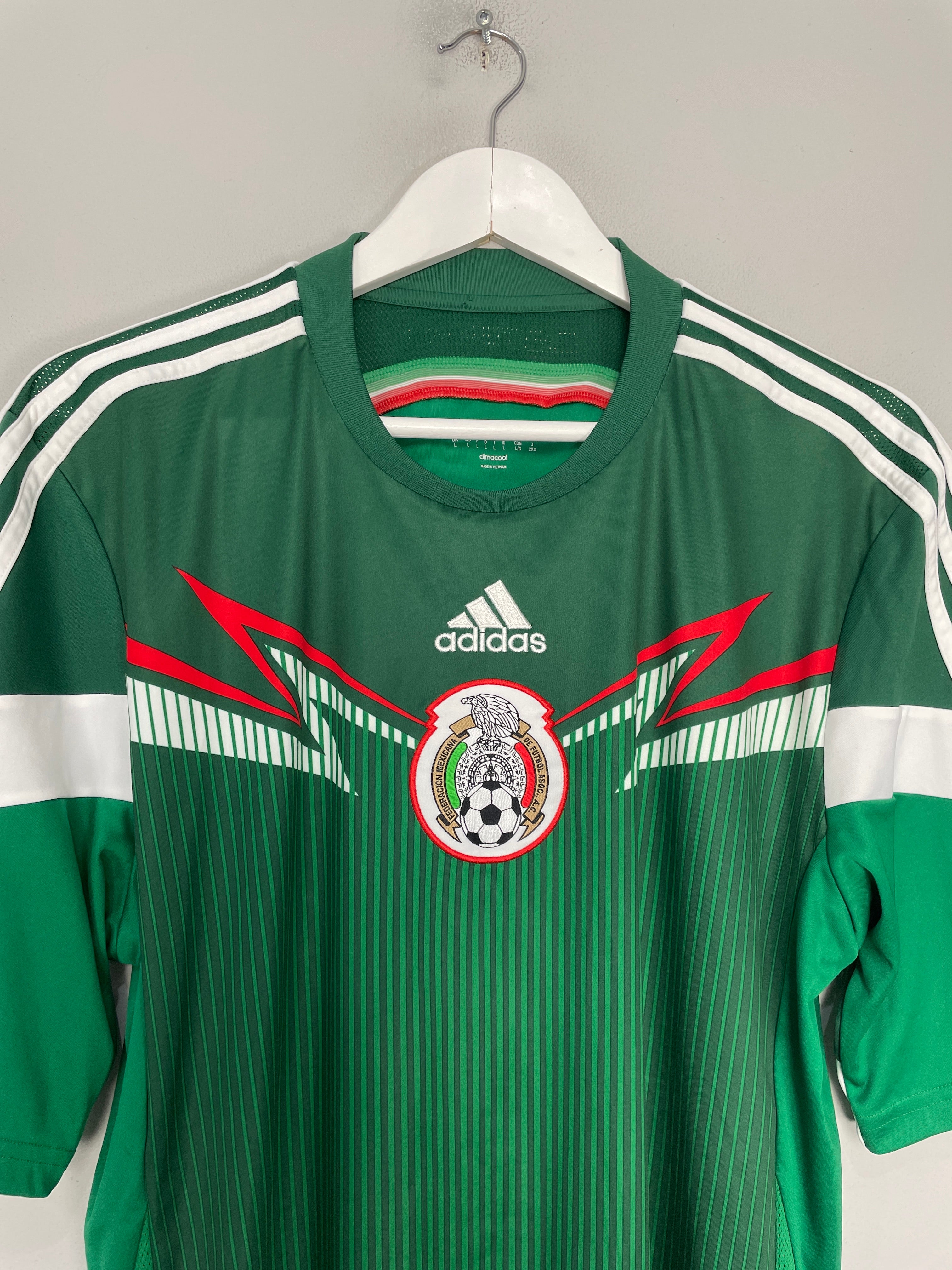 Shop 2014/15 MEXICO HOME SHIRT (L) ADIDAS, classic football shirts, vintage football shirts & retro soccer jerseys at Cult Kits