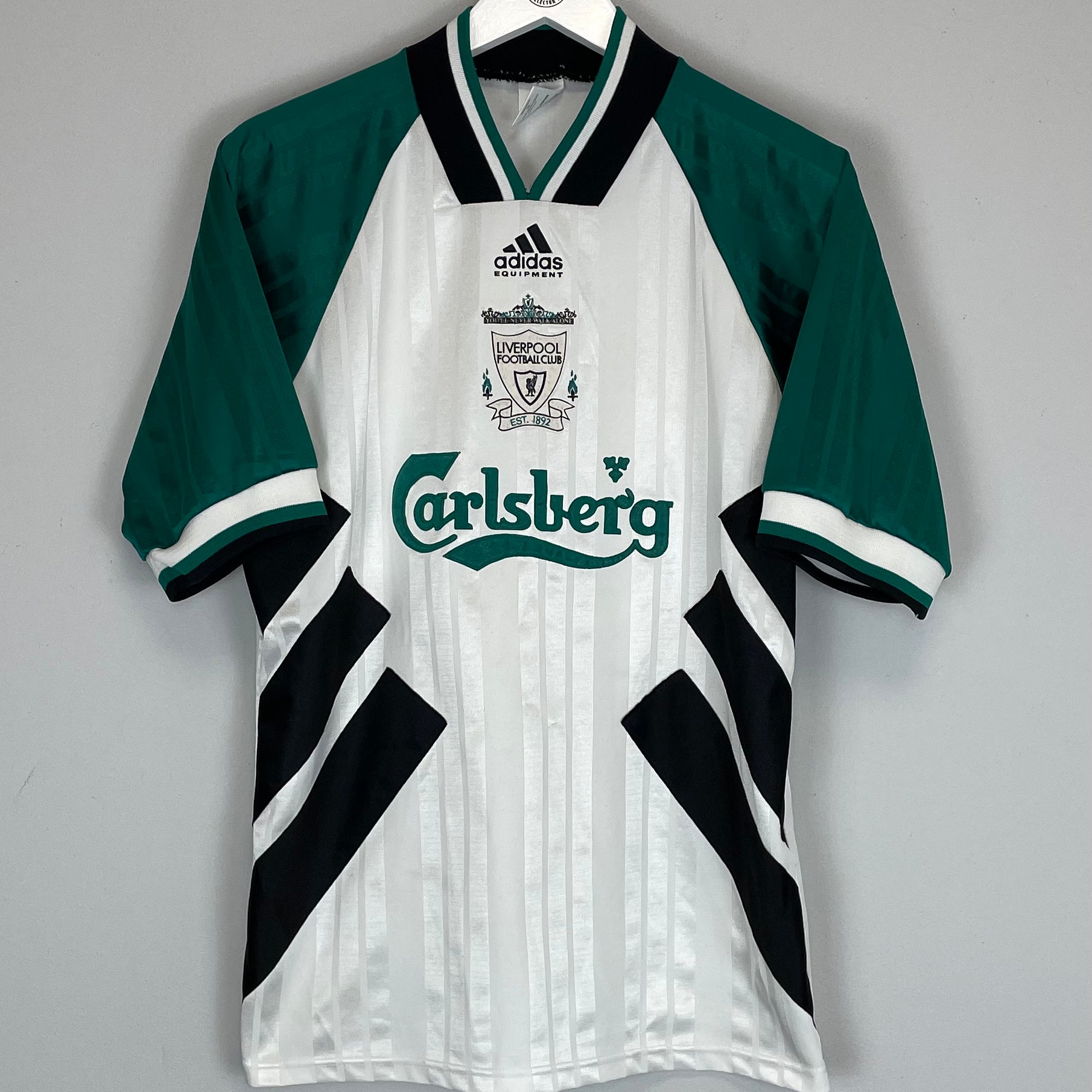 Shop 1993/95 LIVERPOOL AWAY SHIRT (M) ADIDAS, classic football shirts, vintage football shirts & retro soccer jerseys at Cult Kits