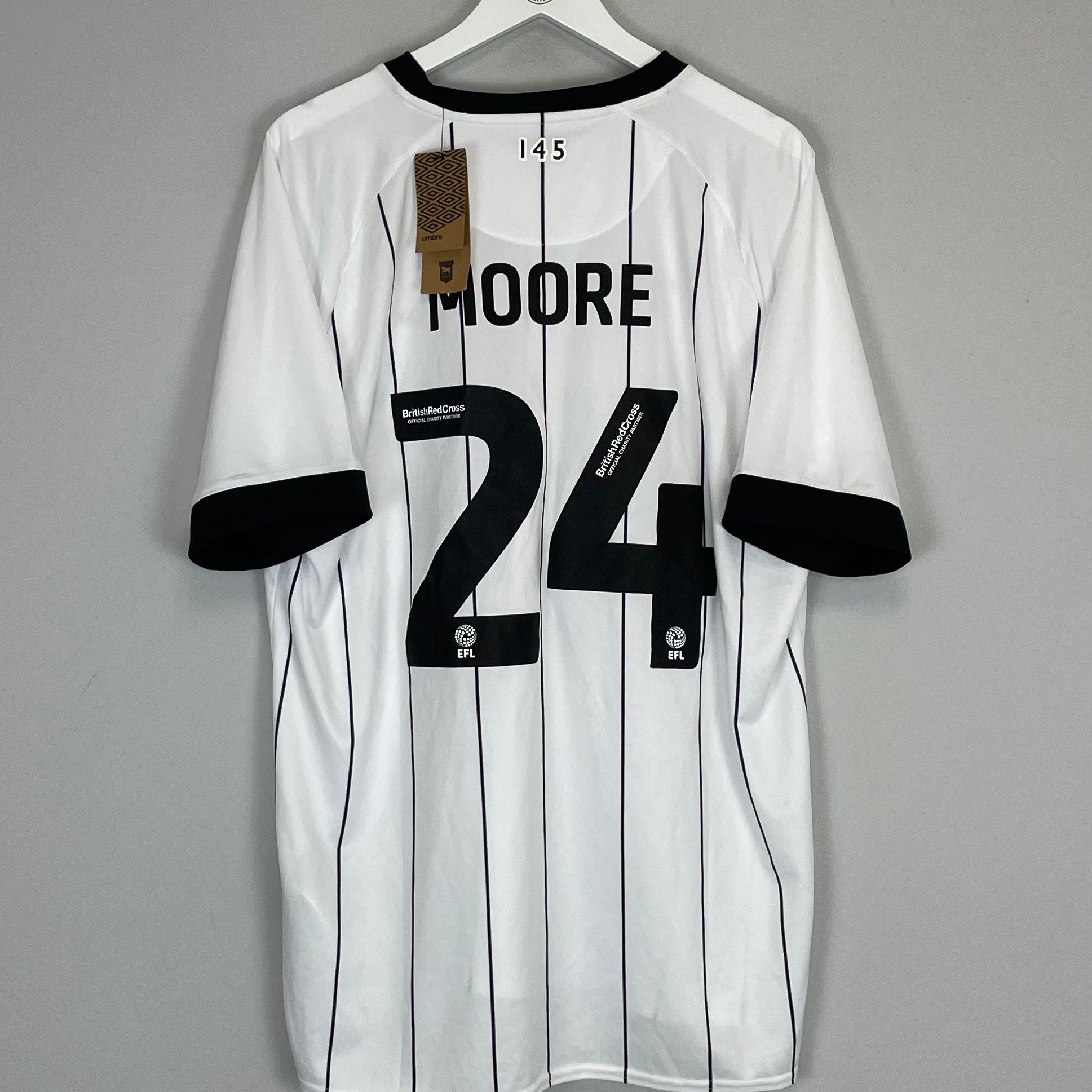 Shop 2023/24 IPSWICH TOWN MOORE #24 *BNWT* AWAY SHIRT (XXL) UMBRO, classic football shirts, vintage football shirts & retro soccer jerseys at Cult Kits