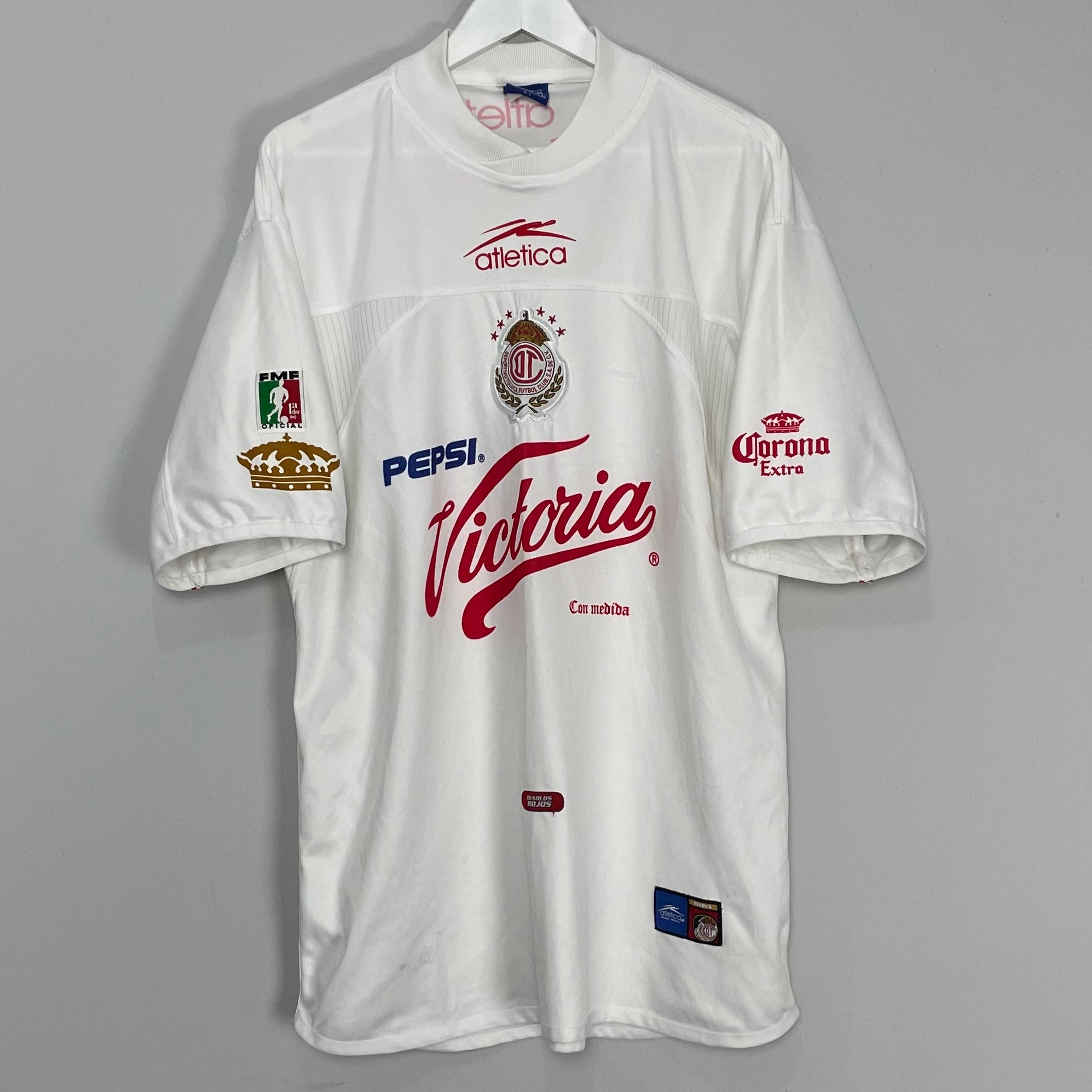 Shop 2000/01 TOLUCA AWAY SHIRT (L) ATLETICA, classic football shirts, vintage football shirts & retro soccer jerseys at Cult Kits