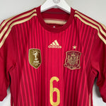 Shop 2013/15 SPAIN A.INIESTA #6 HOME SHIRT (S) ADIDAS, classic football shirts, vintage football shirts & retro soccer jerseys at Cult Kits
