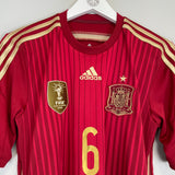 Shop 2013/15 SPAIN A.INIESTA #6 HOME SHIRT (S) ADIDAS, classic football shirts, vintage football shirts & retro soccer jerseys at Cult Kits