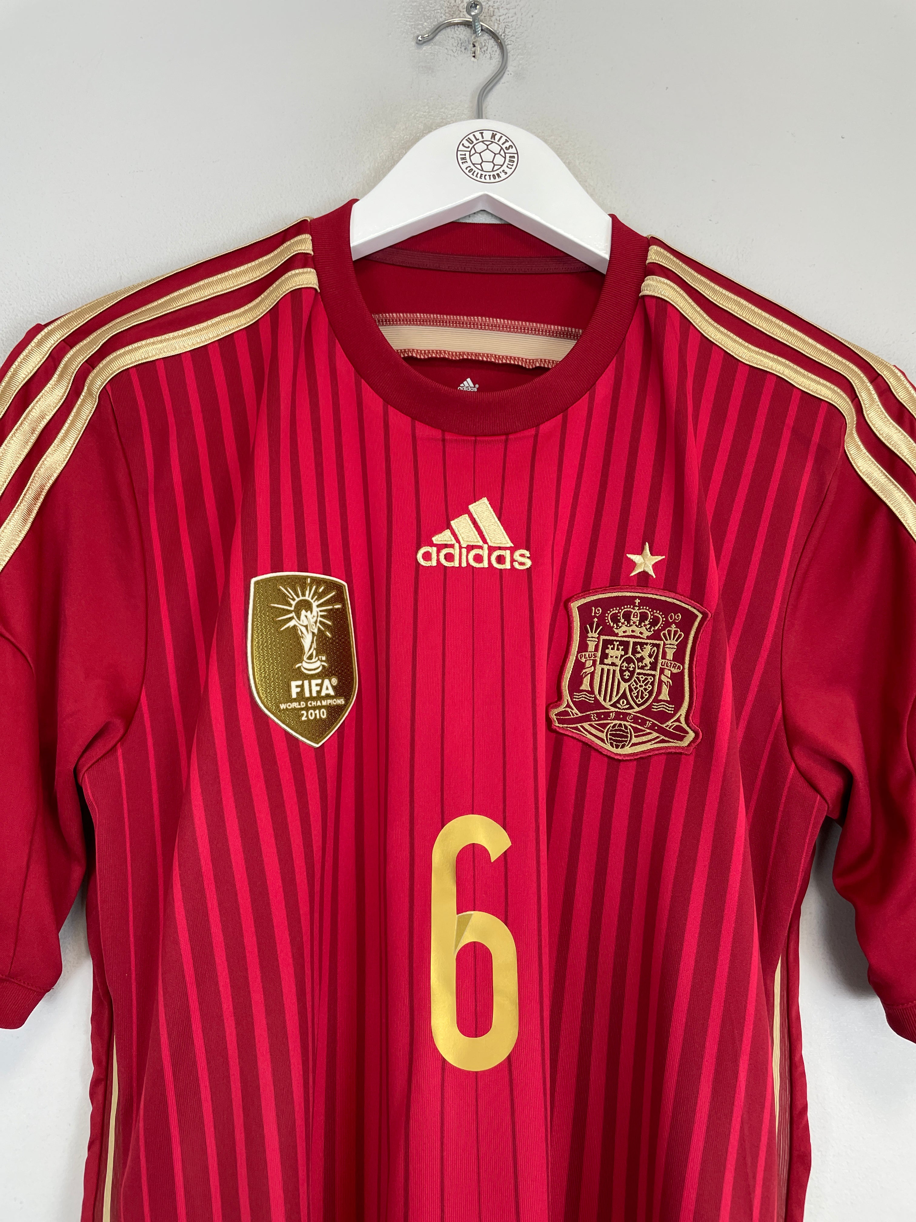 Shop 2013/15 SPAIN A.INIESTA #6 HOME SHIRT (S) ADIDAS, classic football shirts, vintage football shirts & retro soccer jerseys at Cult Kits