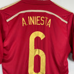 Shop 2013/15 SPAIN A.INIESTA #6 HOME SHIRT (S) ADIDAS, classic football shirts, vintage football shirts & retro soccer jerseys at Cult Kits