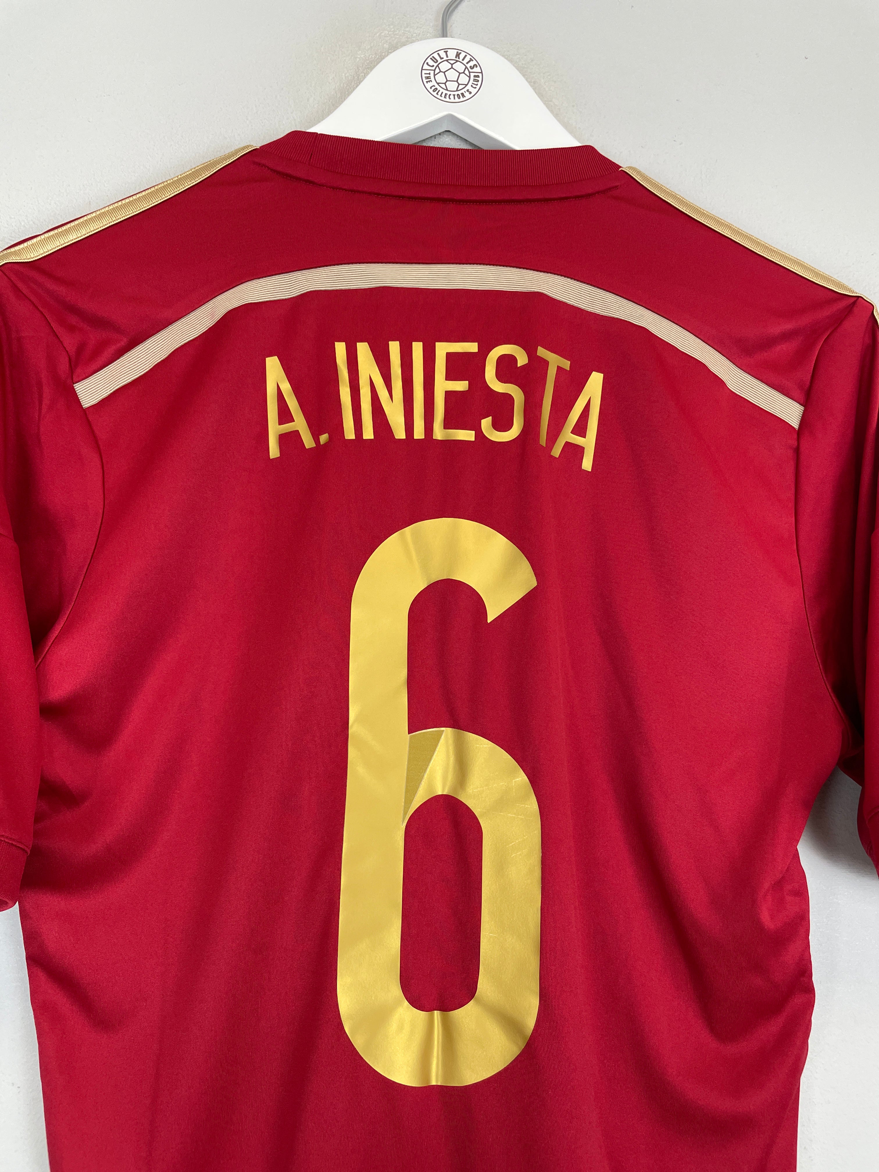 Shop 2013/15 SPAIN A.INIESTA #6 HOME SHIRT (S) ADIDAS, classic football shirts, vintage football shirts & retro soccer jerseys at Cult Kits