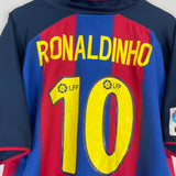 2003/04 BARCELONA RONALDINO #10 HOME SHIRT (XL) NIKE