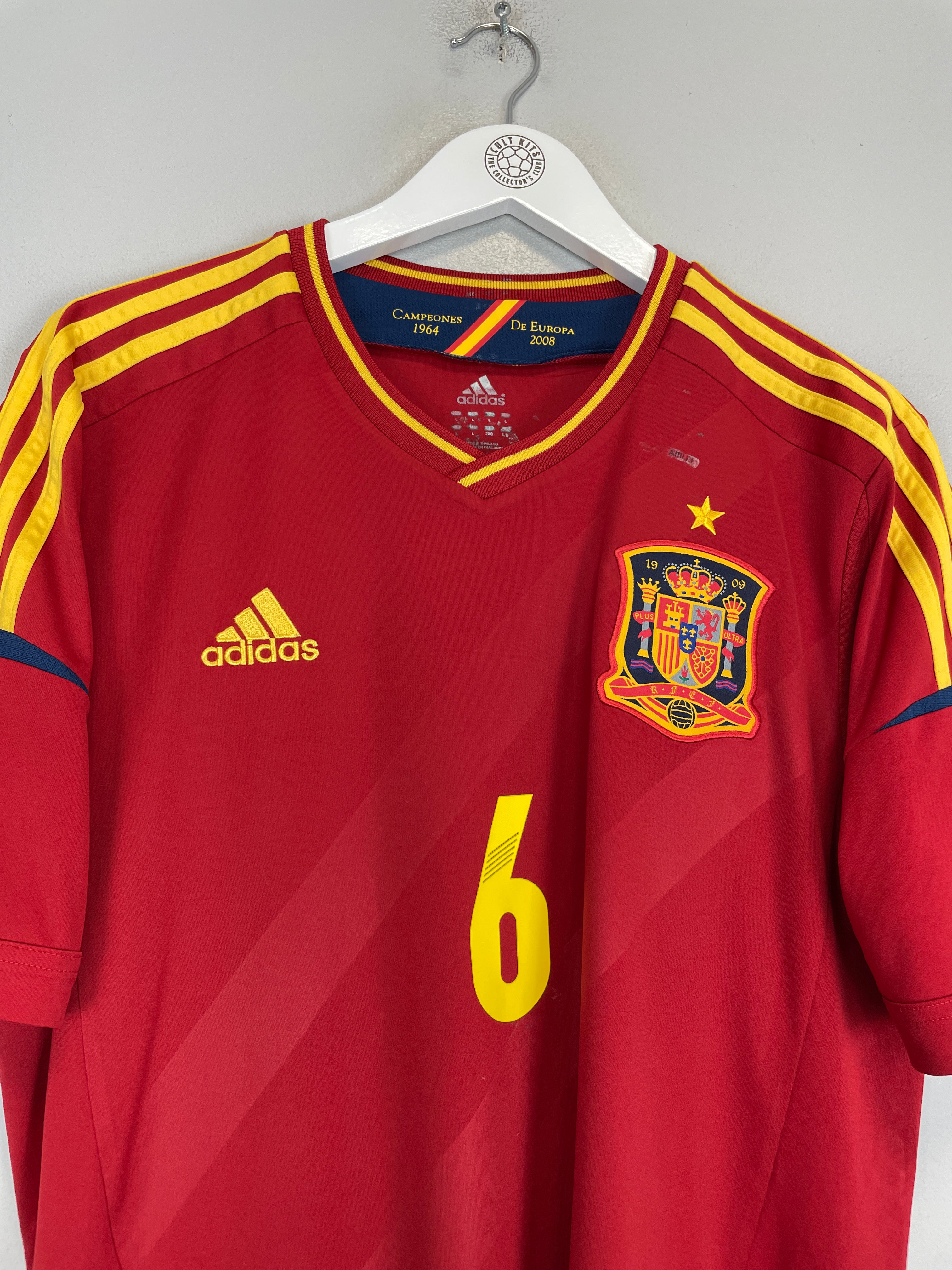 Shop 2012/13 SPAIN A.INIESTA #6 HOME SHIRT (L) ADIDAS, classic football shirts, vintage football shirts & retro soccer jerseys at Cult Kits