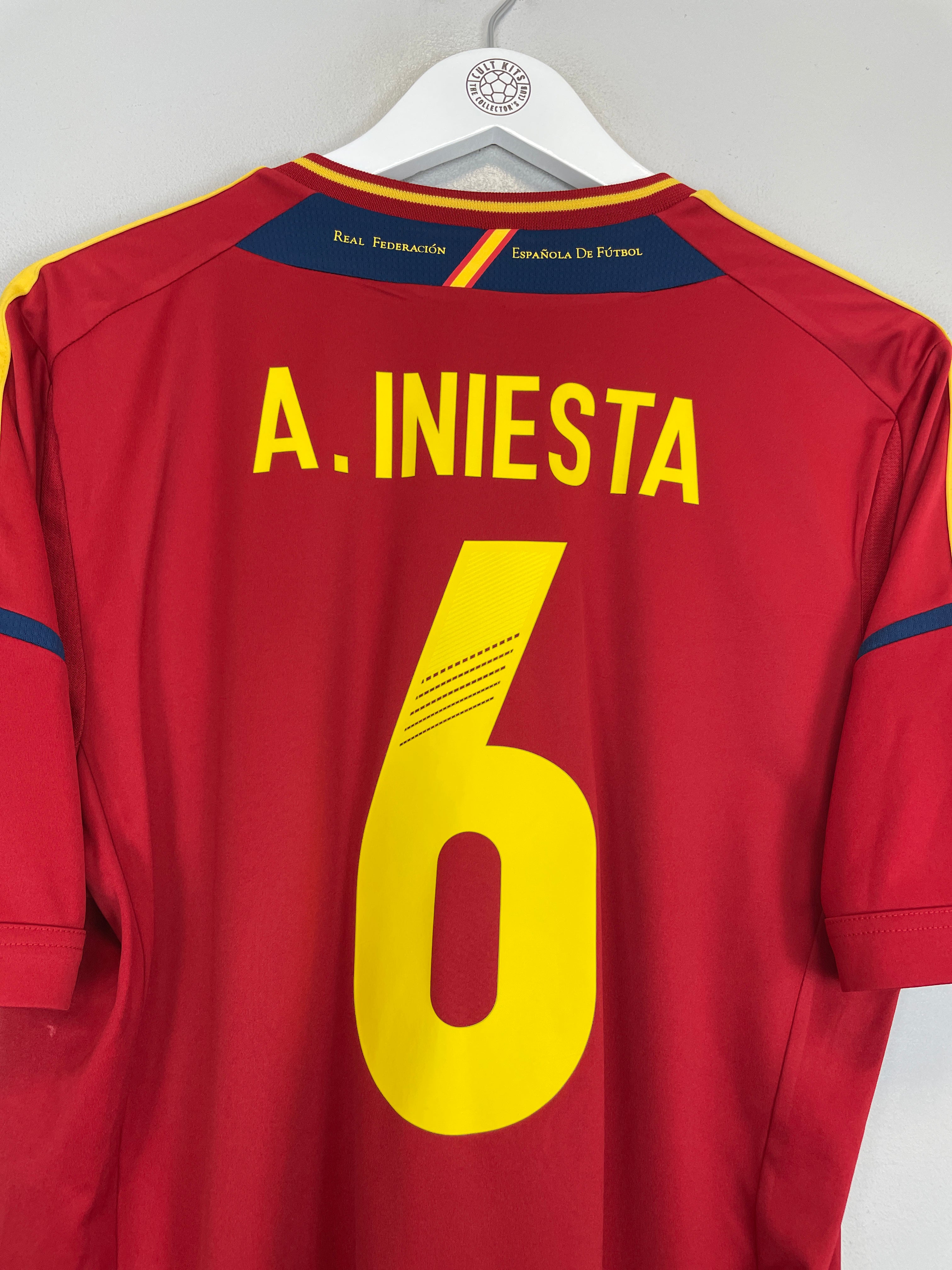 Shop 2012/13 SPAIN A.INIESTA #6 HOME SHIRT (L) ADIDAS, classic football shirts, vintage football shirts & retro soccer jerseys at Cult Kits