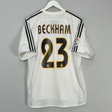 Shop 2003/04 REAL MADRID BECKHAM #23 HOME SHIRT (L) ADIDAS, classic football shirts, vintage football shirts & retro soccer jerseys at Cult Kits