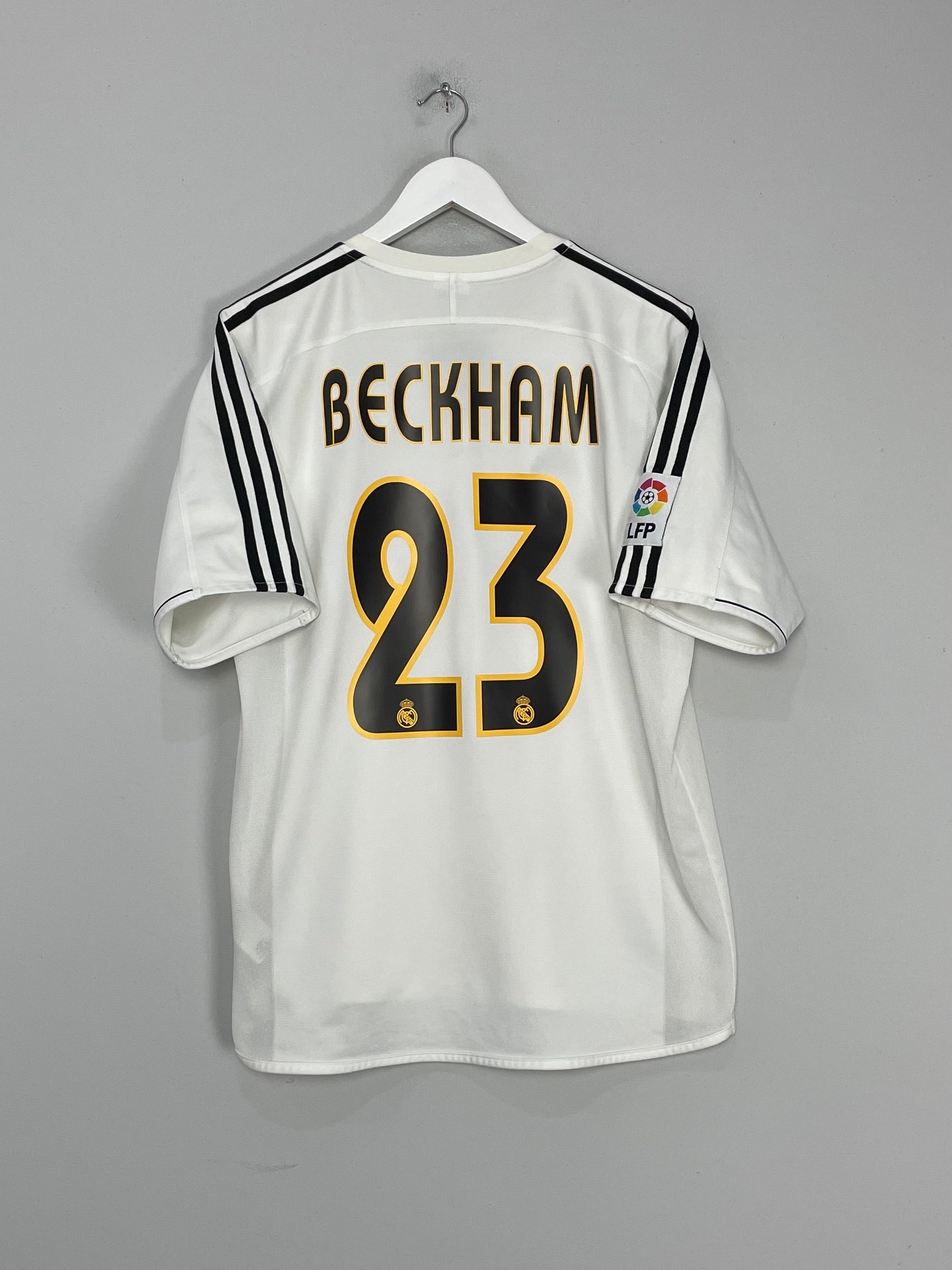Shop 2003/04 REAL MADRID BECKHAM #23 HOME SHIRT (L) ADIDAS, classic football shirts, vintage football shirts & retro soccer jerseys at Cult Kits