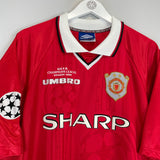 Shop 1999/00 MANCHESTER UNITED BECKHAM #7 C/L WINNERS HOME SHIRT (XXL) UMBRO, classic football shirts, vintage football shirts & retro soccer jerseys at Cult Kits