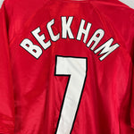 Shop 1999/00 MANCHESTER UNITED BECKHAM #7 C/L WINNERS HOME SHIRT (XXL) UMBRO, classic football shirts, vintage football shirts & retro soccer jerseys at Cult Kits