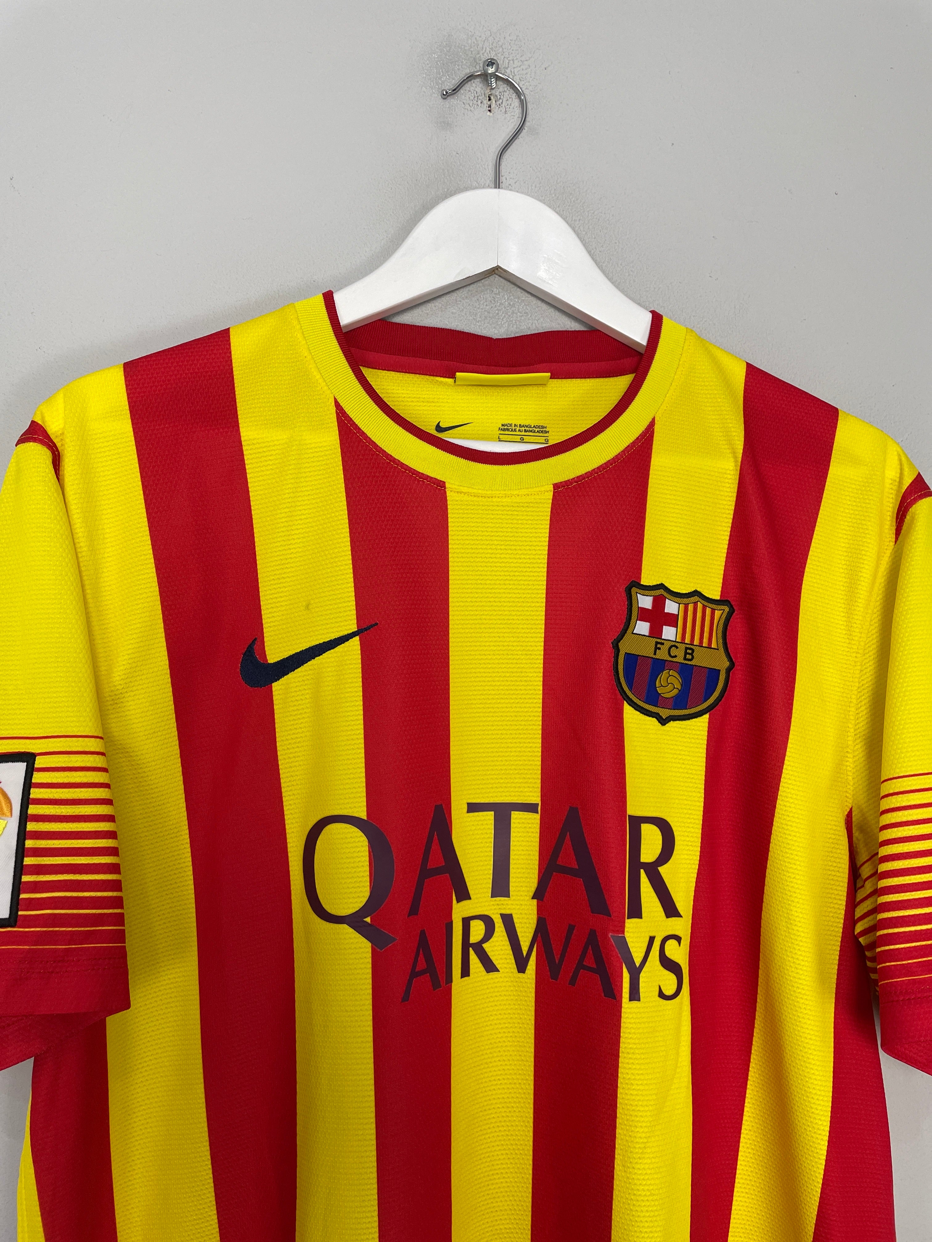 Shop 2013/14 BARCELONA MESSI #10 AWAY SHIRT (L) NIKE, classic football shirts, vintage football shirts & retro soccer jerseys at Cult Kits