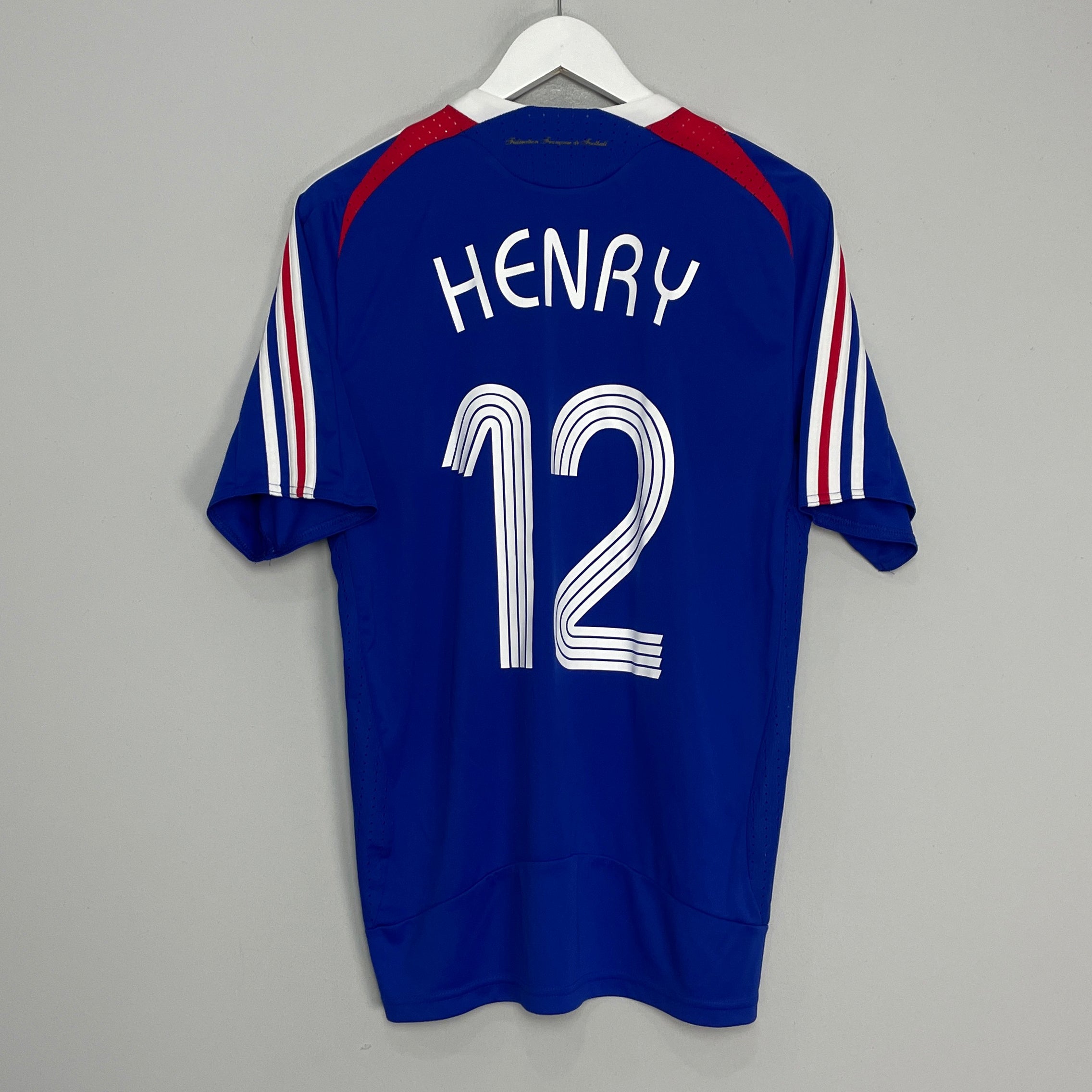 Shop 2007/08 FRANCE HENRY #12 HOME SHIRT (M) ADIDAS, classic football shirts, vintage football shirts & retro soccer jerseys at Cult Kits