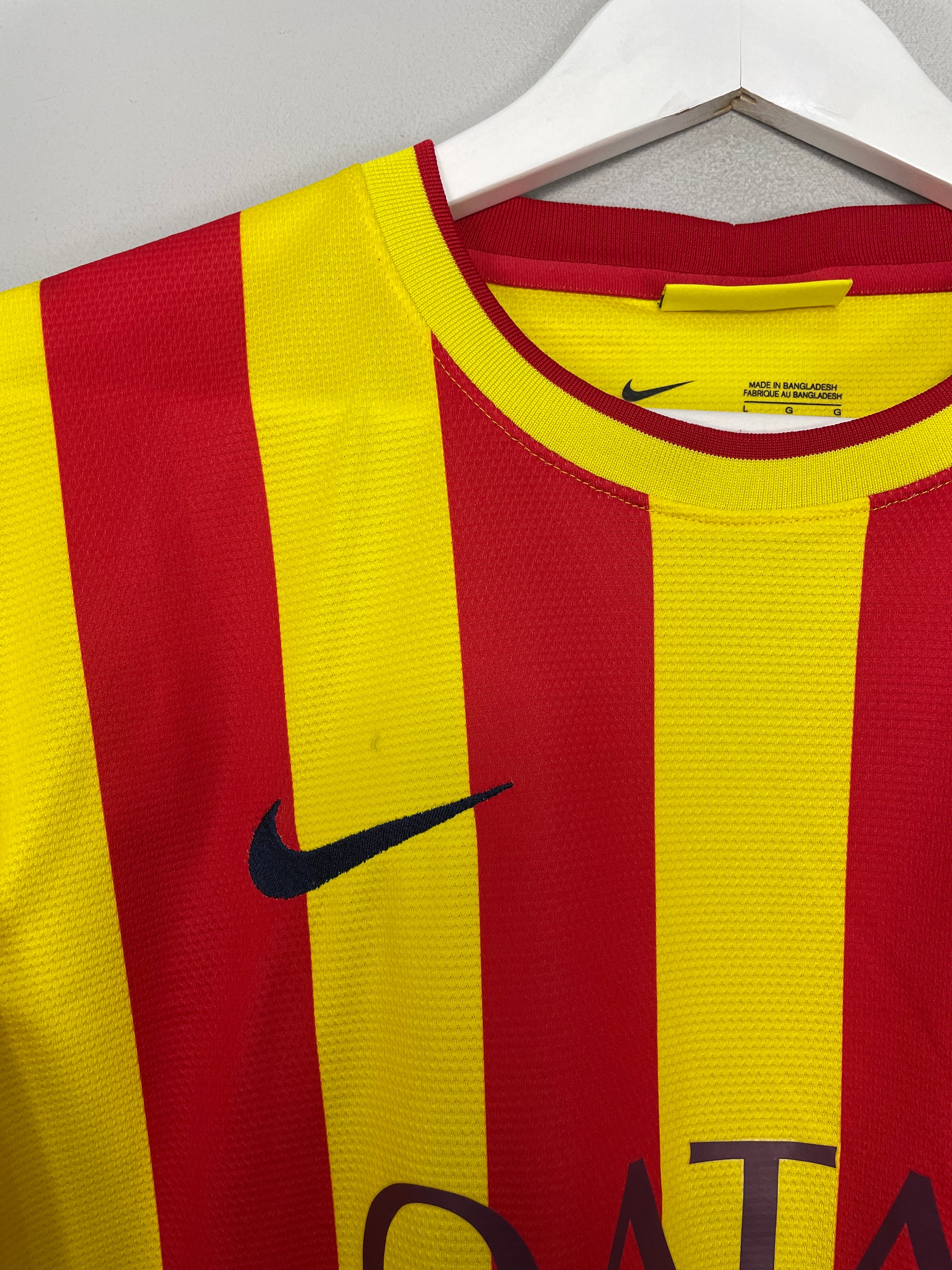 Shop 2013/14 BARCELONA MESSI #10 AWAY SHIRT (L) NIKE, classic football shirts, vintage football shirts & retro soccer jerseys at Cult Kits