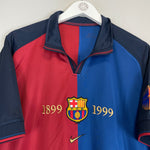 Shop 1999/00 BARCELONA RIVALDO #11 *CENTENARY* HOME SHIRT (XL) NIKE, classic football shirts, vintage football shirts & retro soccer jerseys at Cult Kits