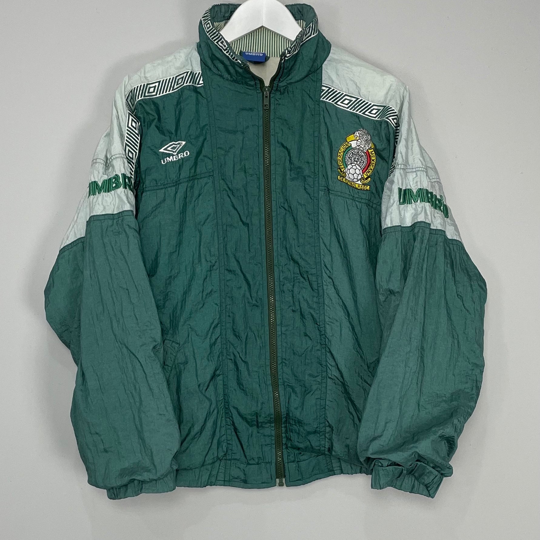 Shop 1993/94 MEXICO TRACK JACKET (M) UMBRO, classic football shirts, vintage football shirts & retro soccer jerseys at Cult Kits