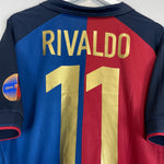 Shop 1999/00 BARCELONA RIVALDO #11 *CENTENARY* HOME SHIRT (XL) NIKE, classic football shirts, vintage football shirts & retro soccer jerseys at Cult Kits