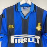 Shop 1995/96 INTER MILAN HOME SHIRT (M) UMBRO, classic football shirts, vintage football shirts & retro soccer jerseys at Cult Kits