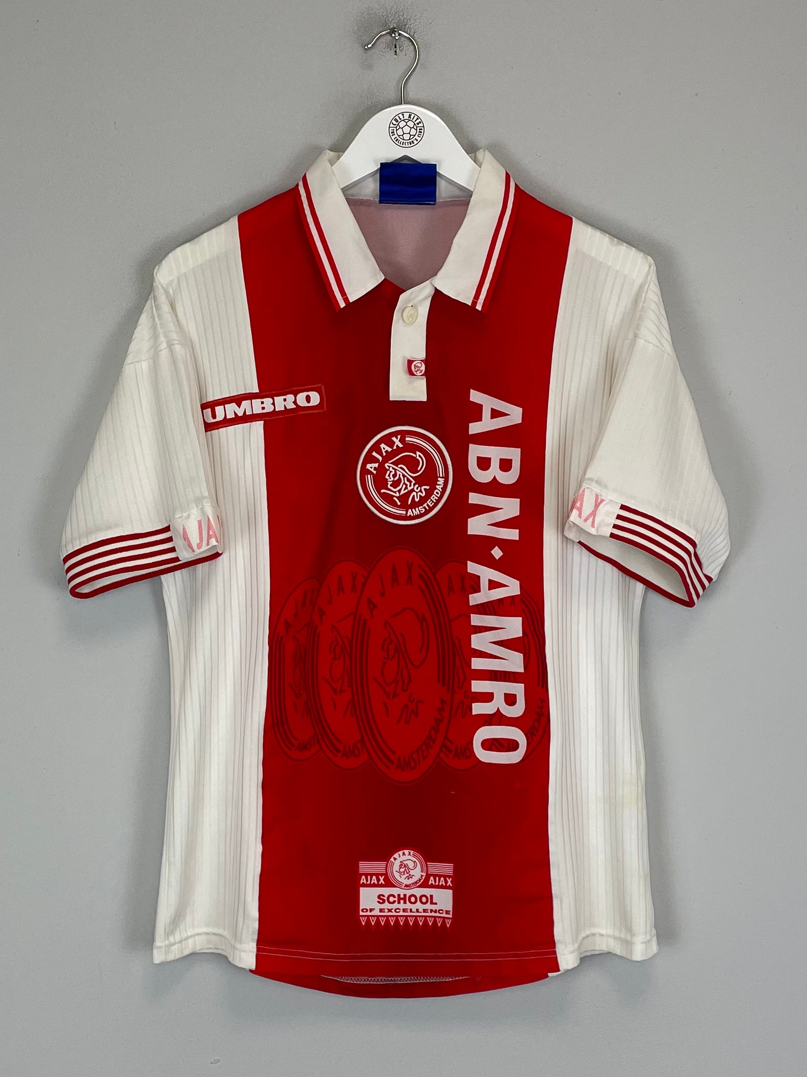 Shop 1997/98 AJAX LAUDRUP #11 HOME SHIRT (M) UMBRO, classic football shirts, vintage football shirts & retro soccer jerseys at Cult Kits