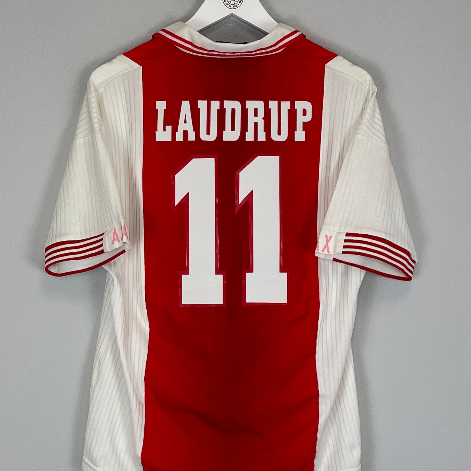 Shop 1997/98 AJAX LAUDRUP #11 HOME SHIRT (M) UMBRO, classic football shirts, vintage football shirts & retro soccer jerseys at Cult Kits