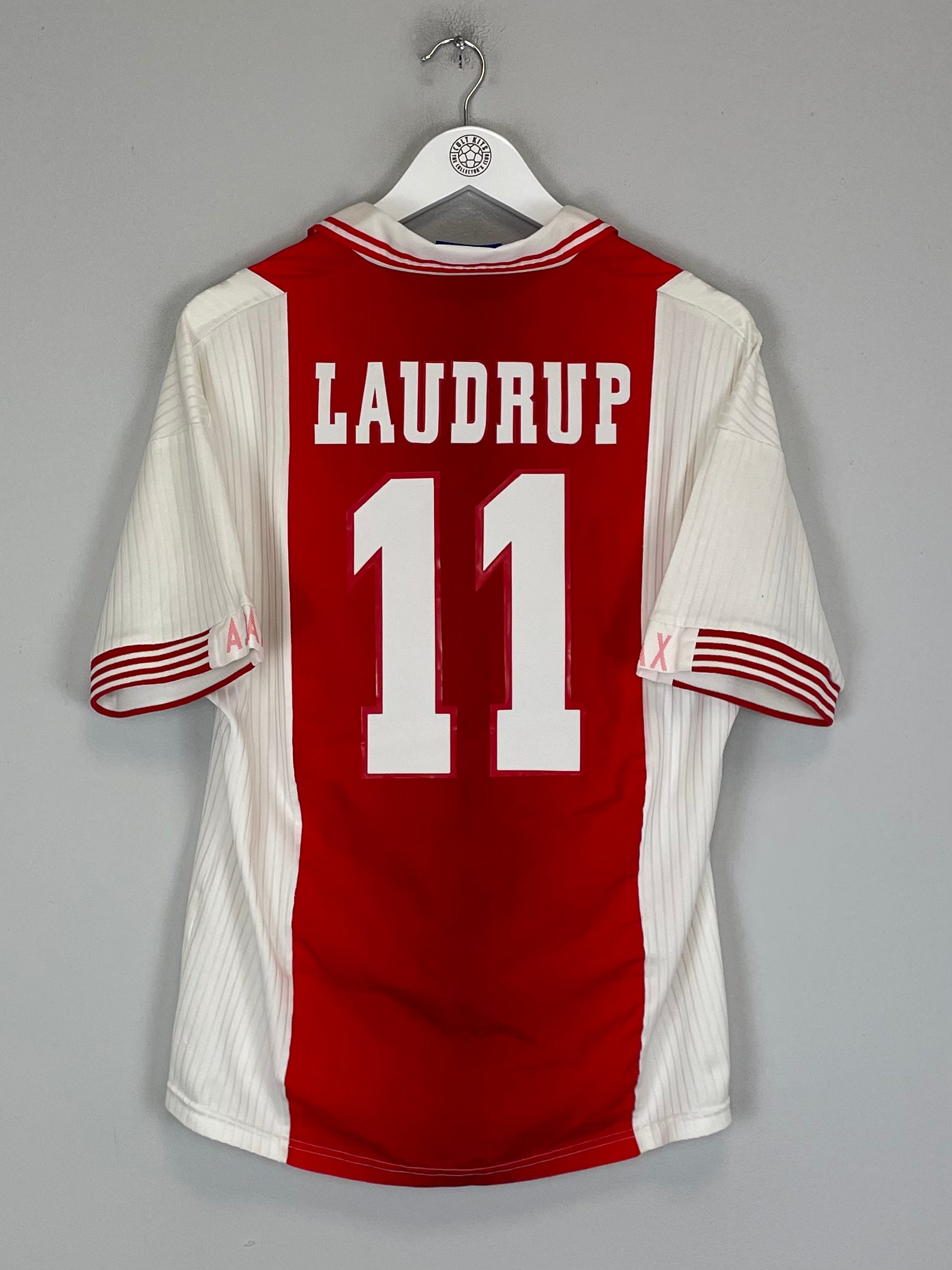 Shop 1997/98 AJAX LAUDRUP #11 HOME SHIRT (M) UMBRO, classic football shirts, vintage football shirts & retro soccer jerseys at Cult Kits