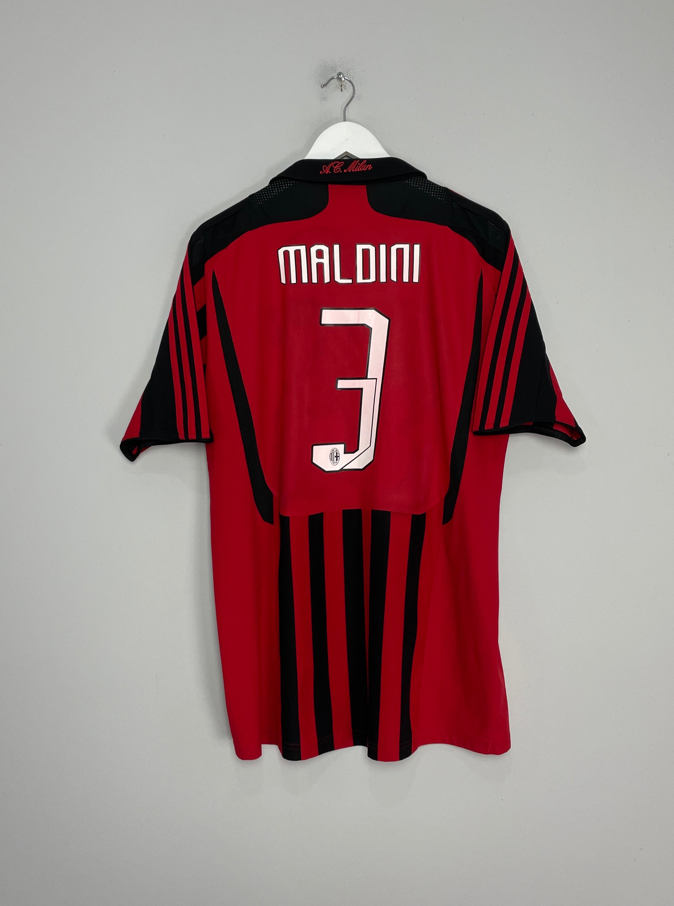2007/08 AC MILAN MALDINI #3 HOME SHIRT (L) ADIDAS