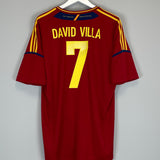 2011/12 SPAIN DAVID VILLA #7 HOME SHIRT (XL) ADIDAS